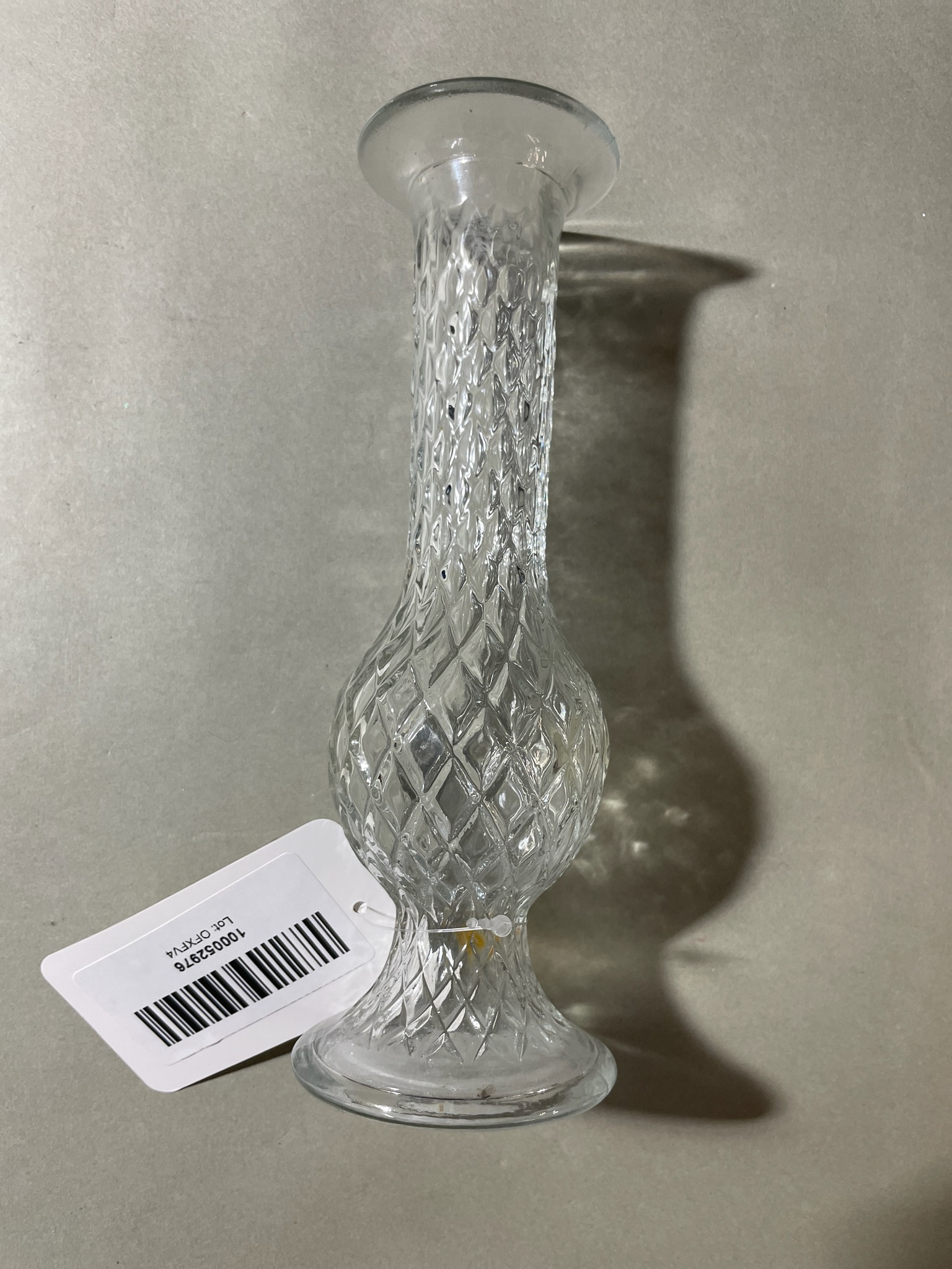 Clear Pressed Glass Bud Vase