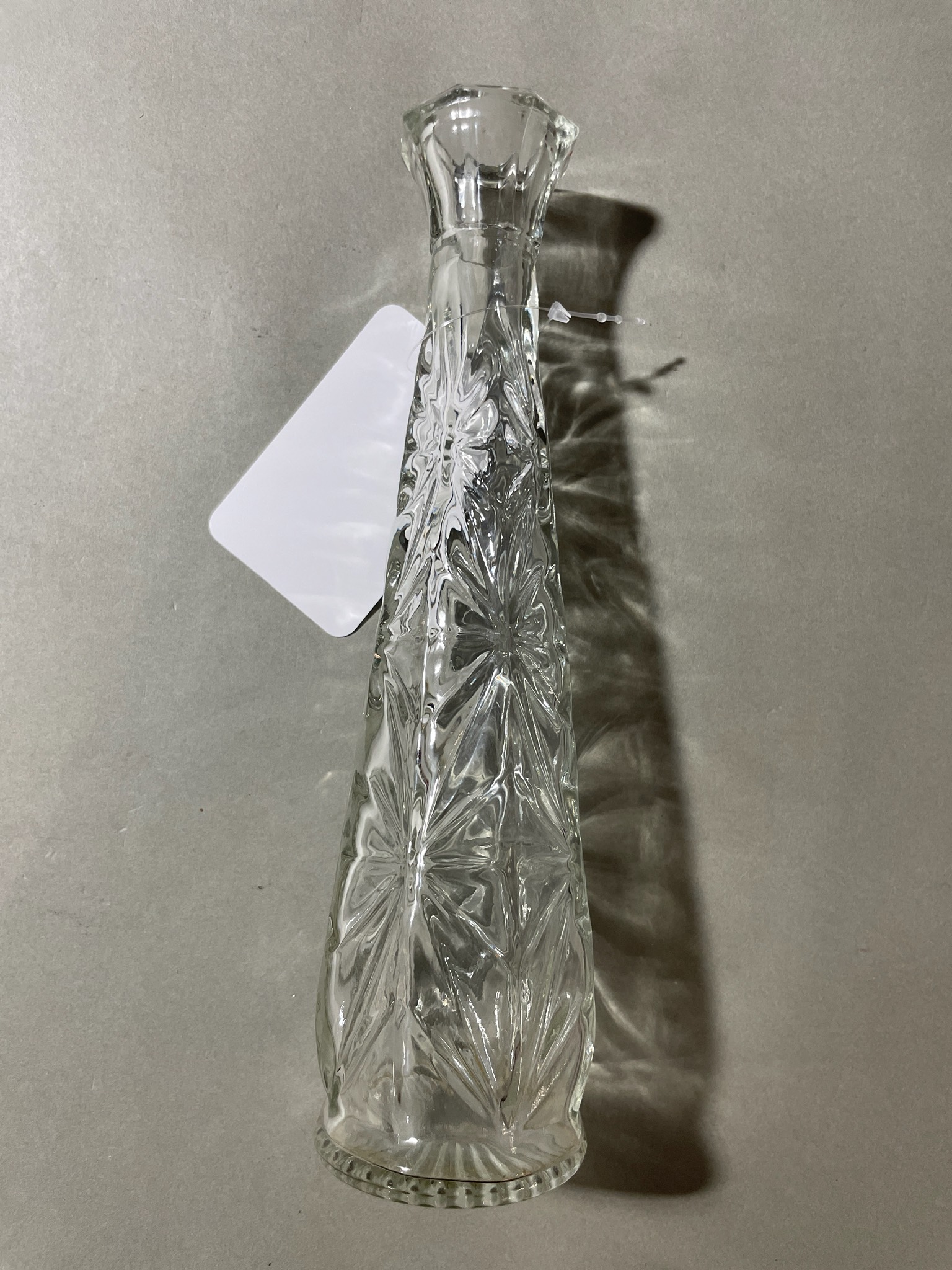 Clear Pressed Glass Vase