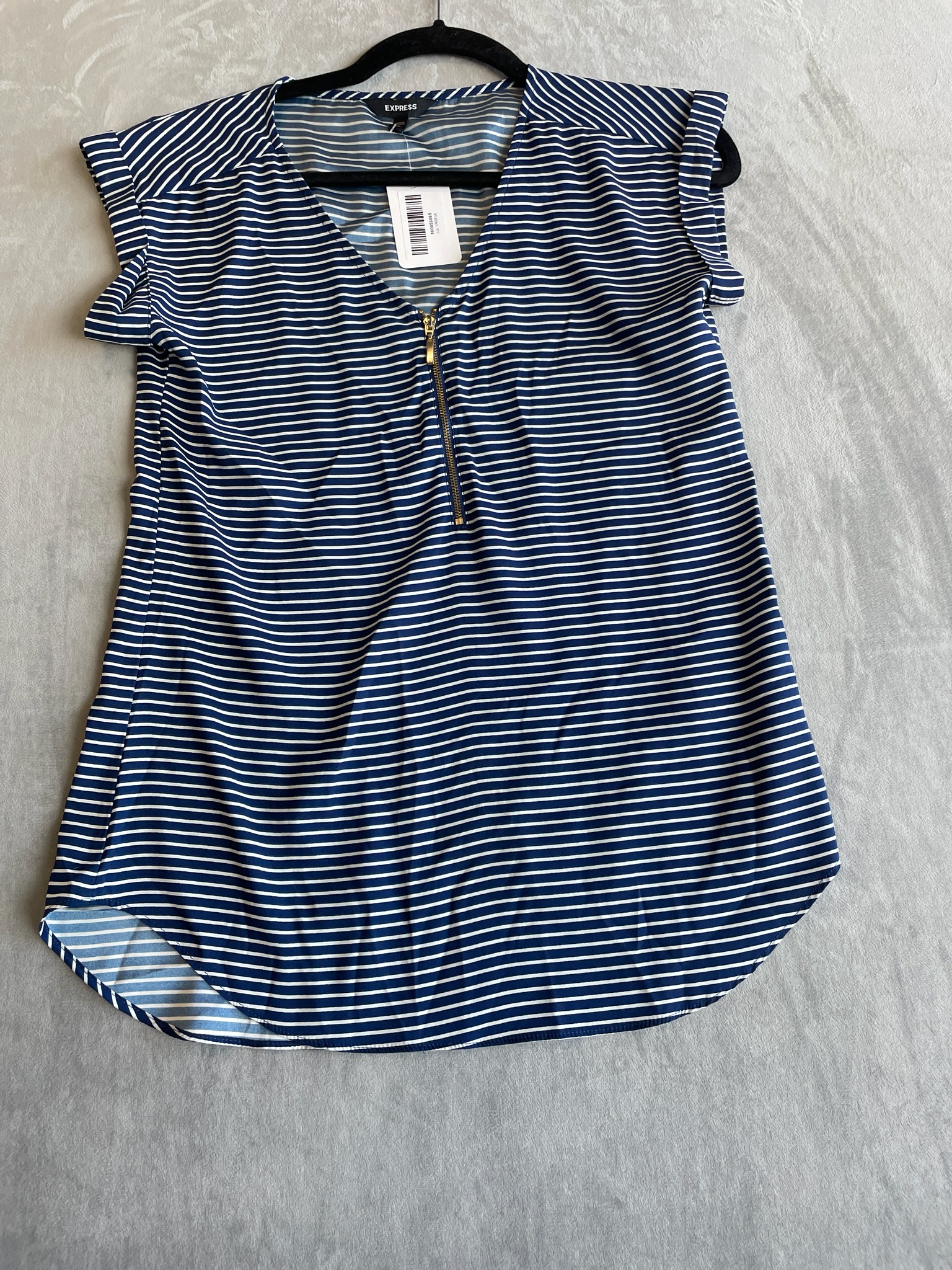 Express Navy White Striped Lightweight Knit Sleeveless Top Size XS