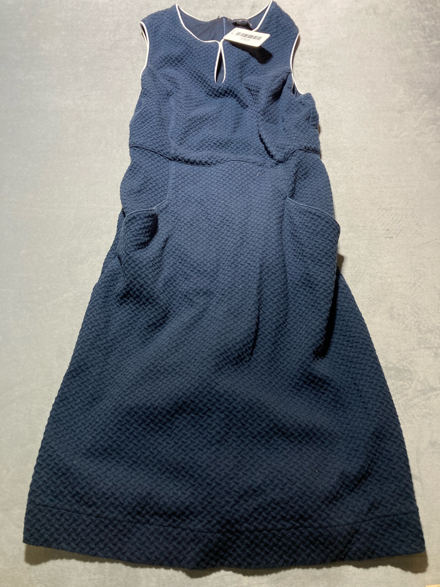 Navy Textured Knit Dress
