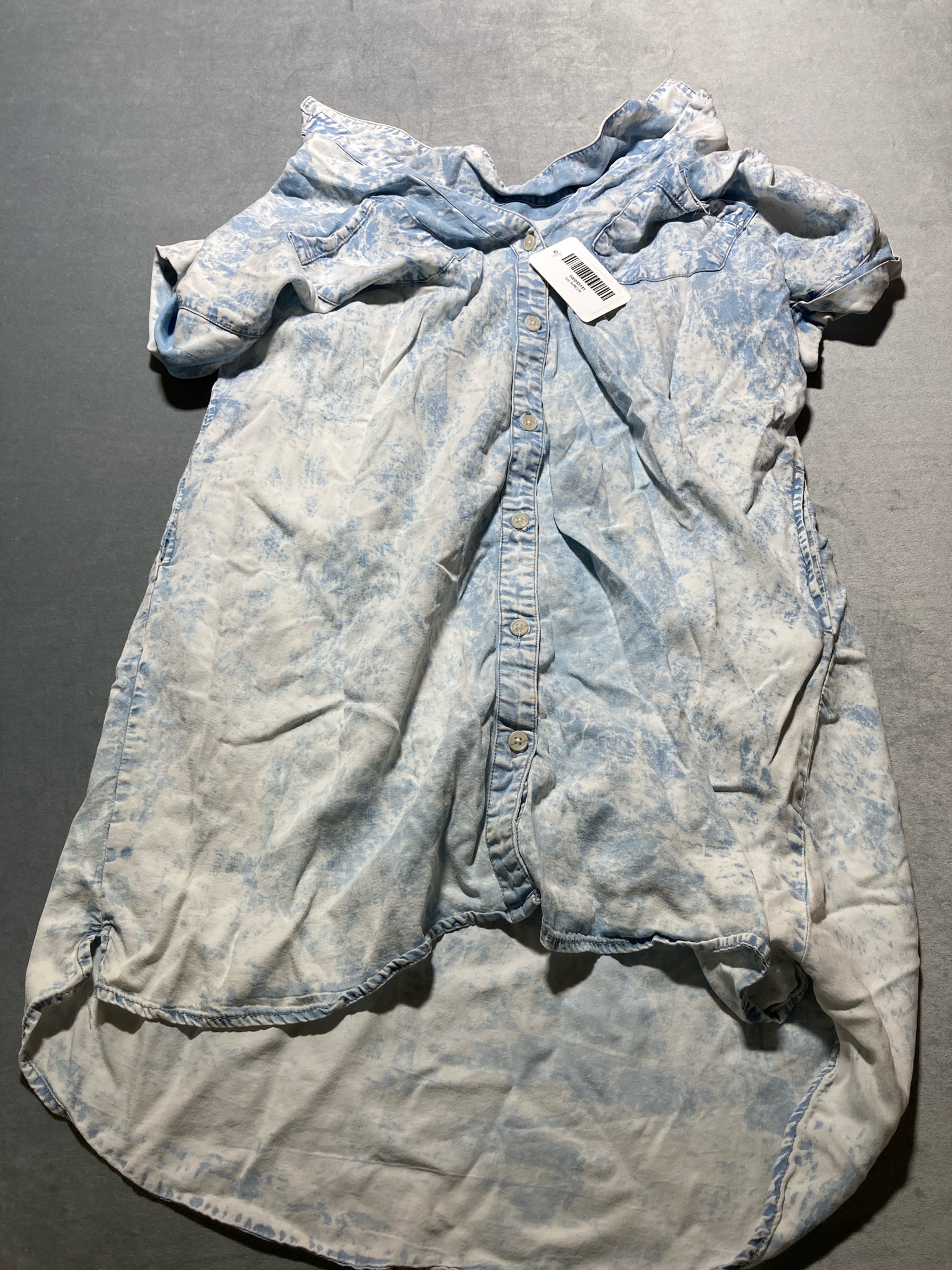 Light Blue Acid-Wash Chambray Shirt