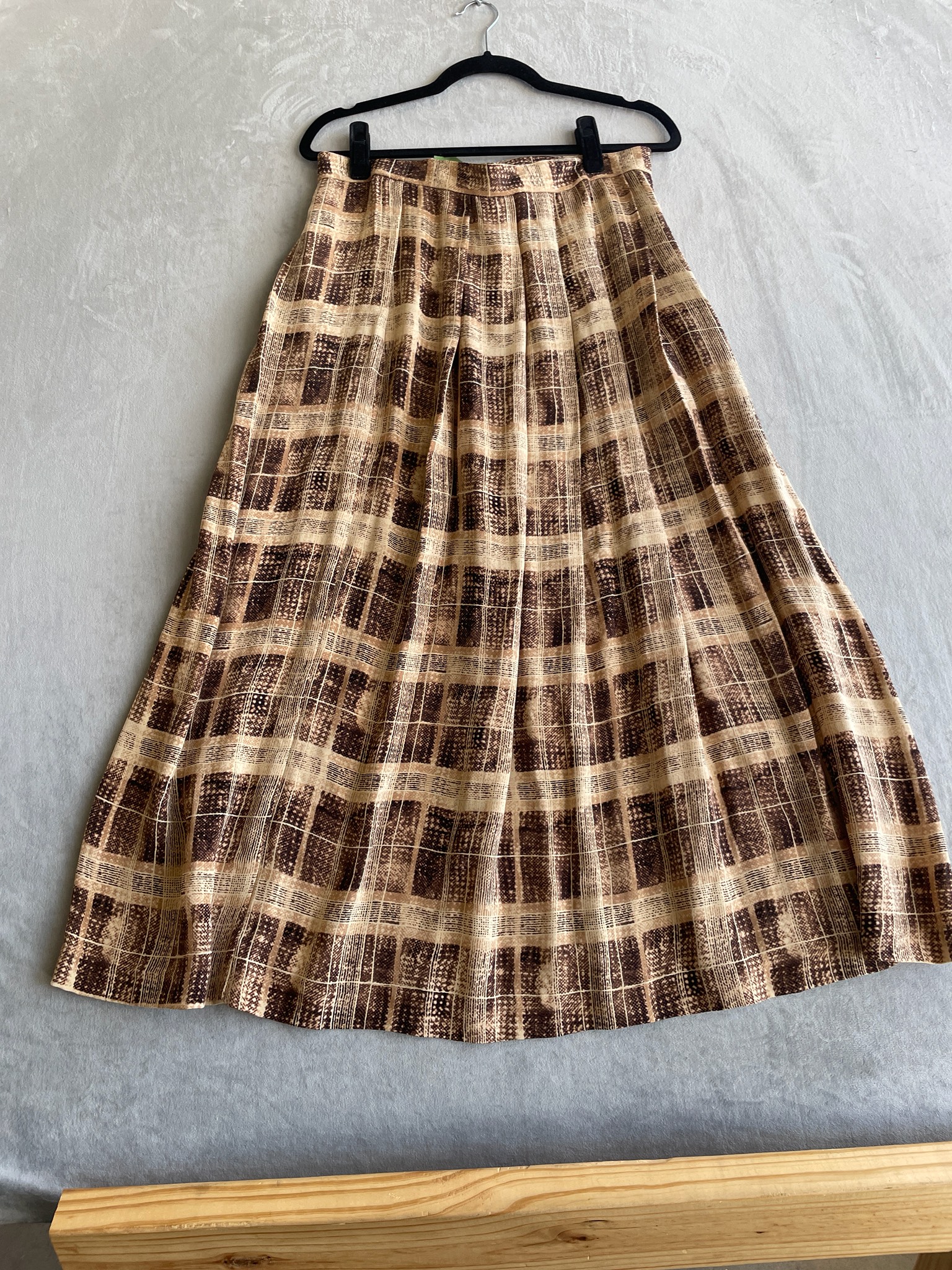 Orvis Brown Checked Woven Skirt