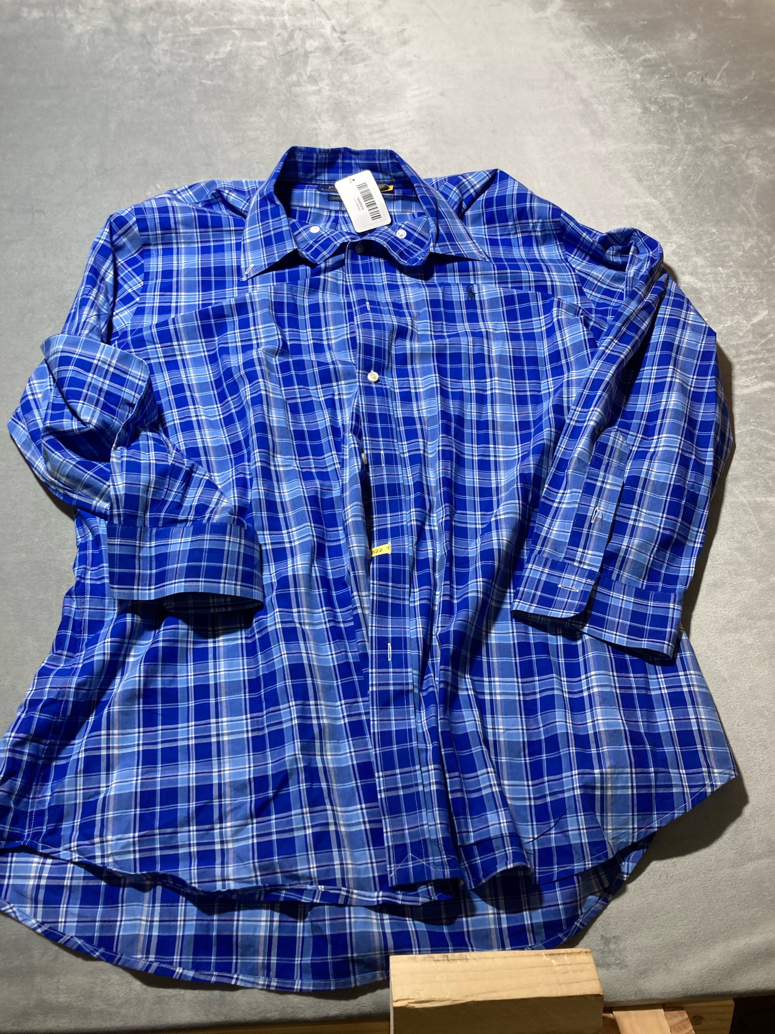Polo Ralph Lauren Blue Plaid Woven Long-Sleeve button up shirt size XL