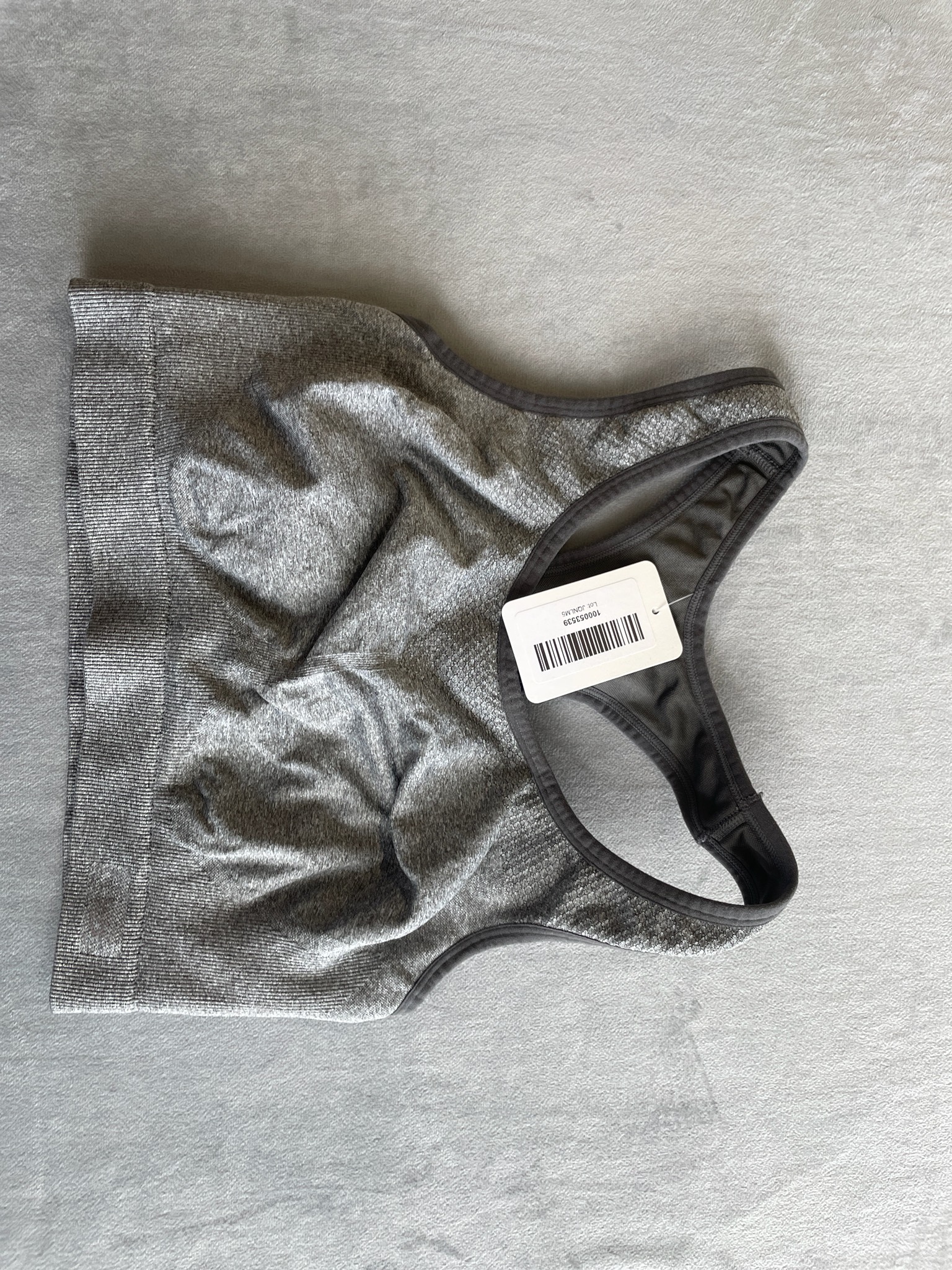 Heather Gray Stretch Knit Sports Bra