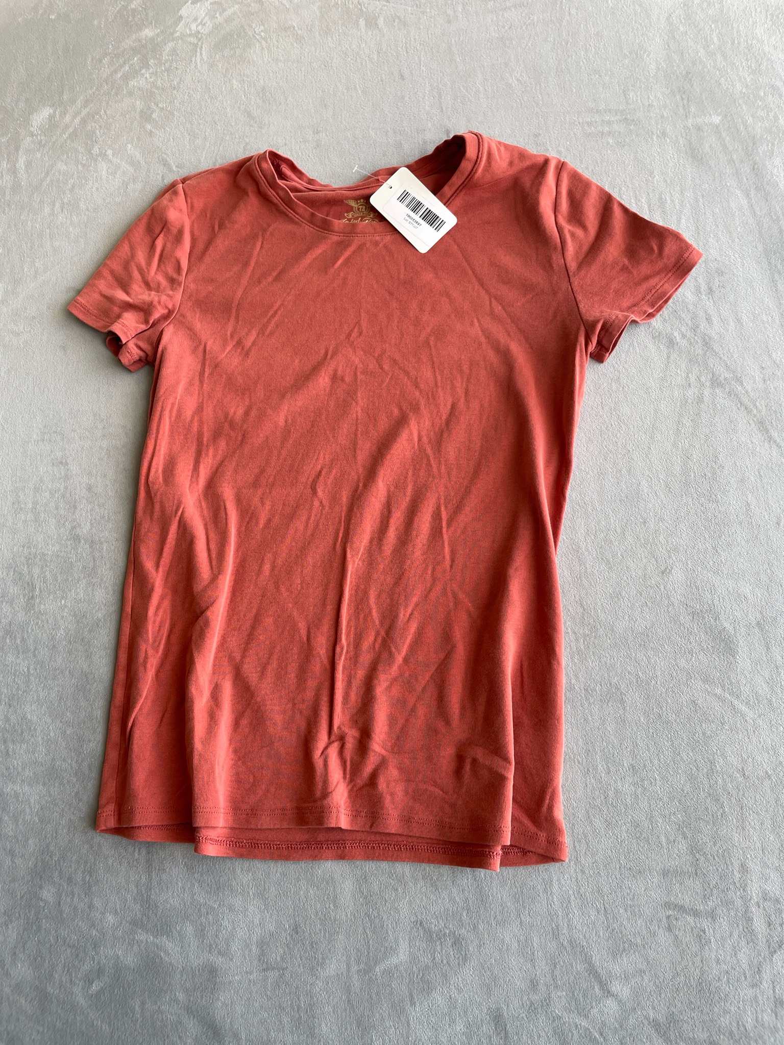 Faded Glory Rust Coral Cotton-Spandex T-Shirt Size L/G (12-14)