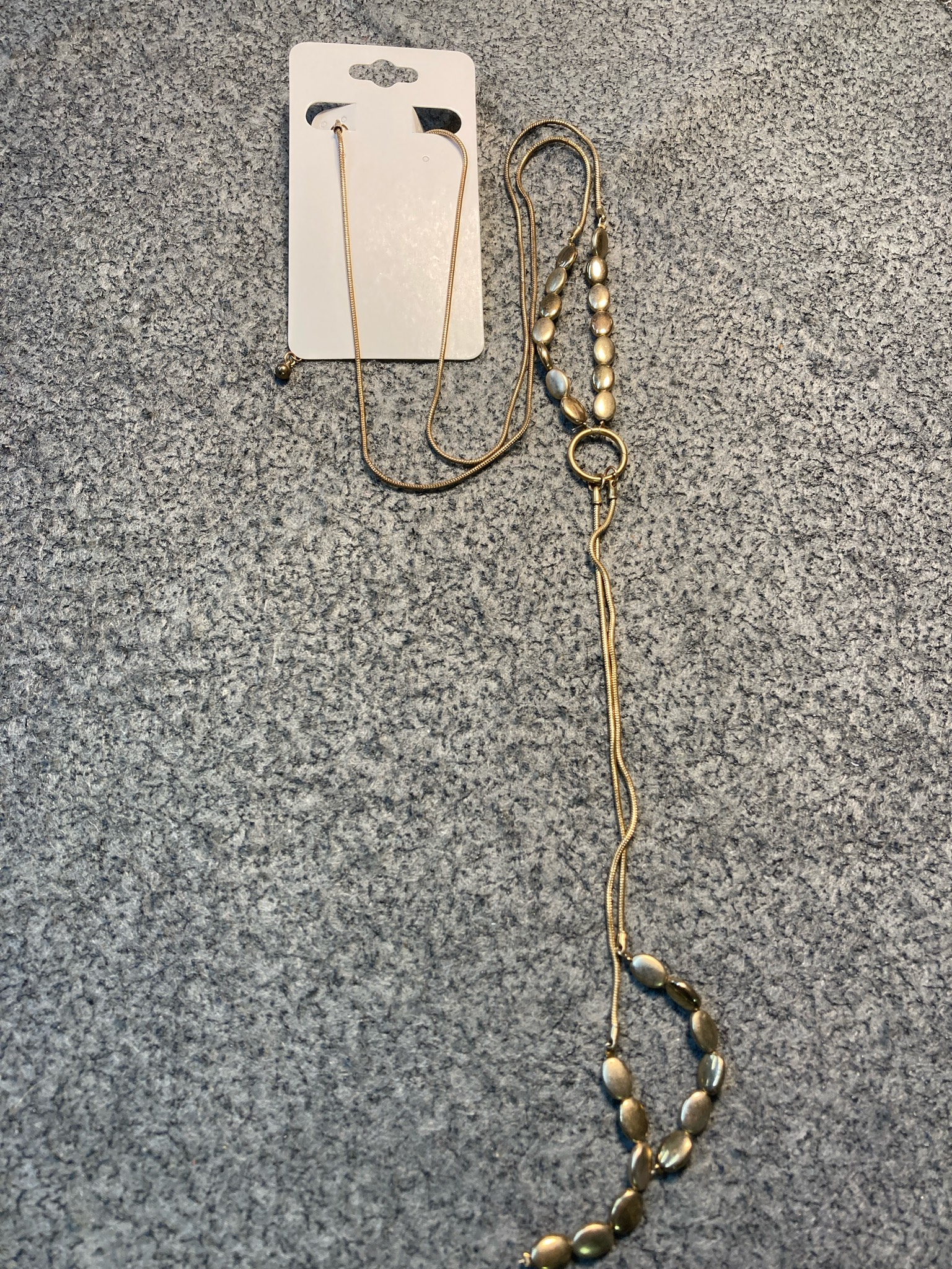 Gold Tone Lariat Necklace