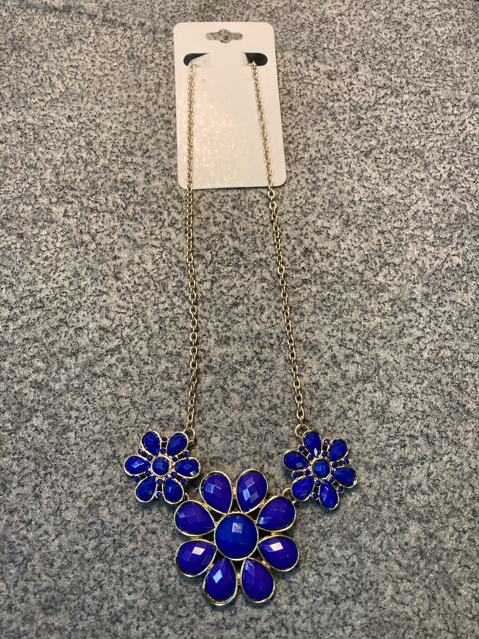 Cobalt Blue Floral Statement Necklace