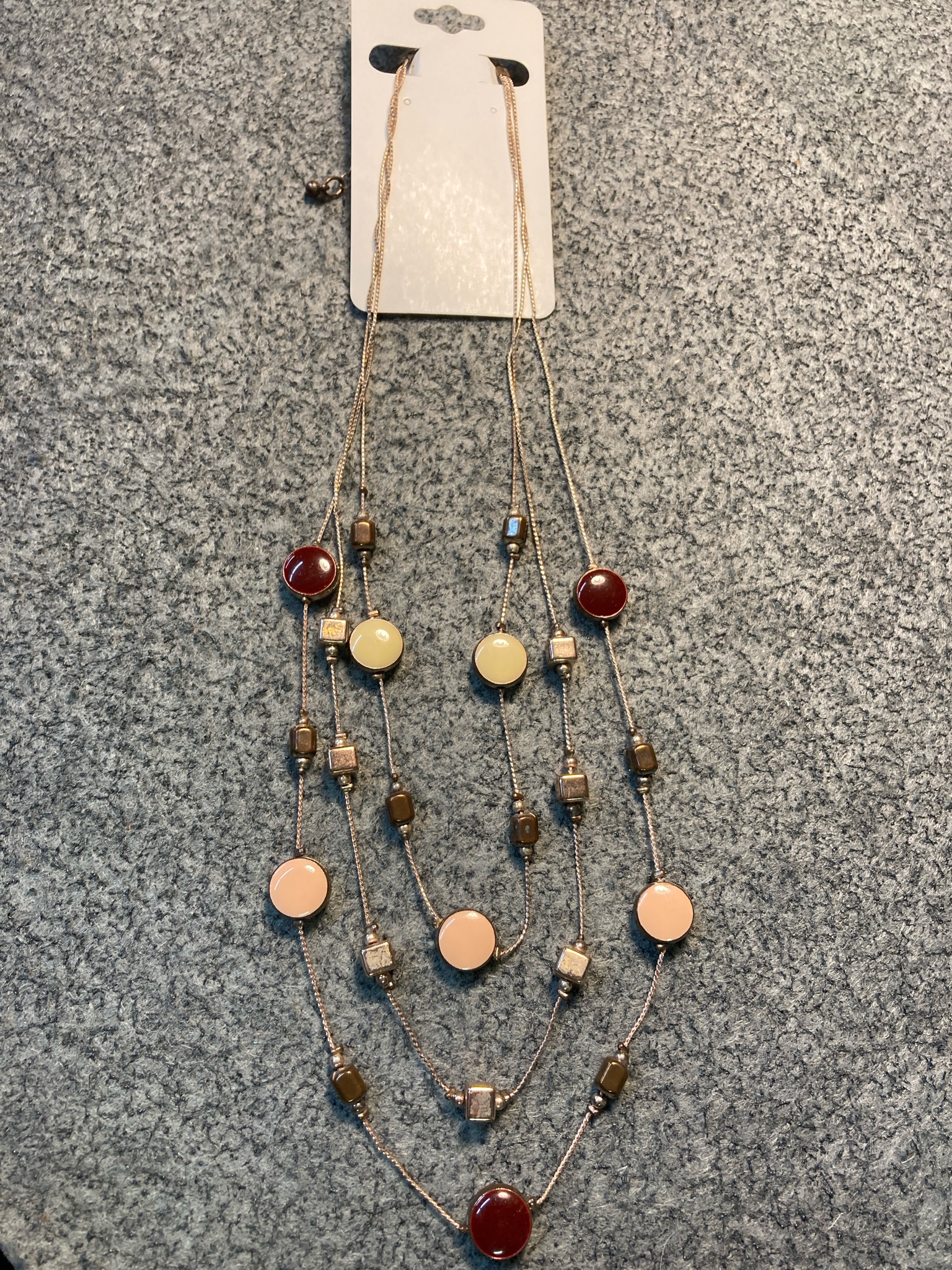 Pink and Burgundy Layered Necklace