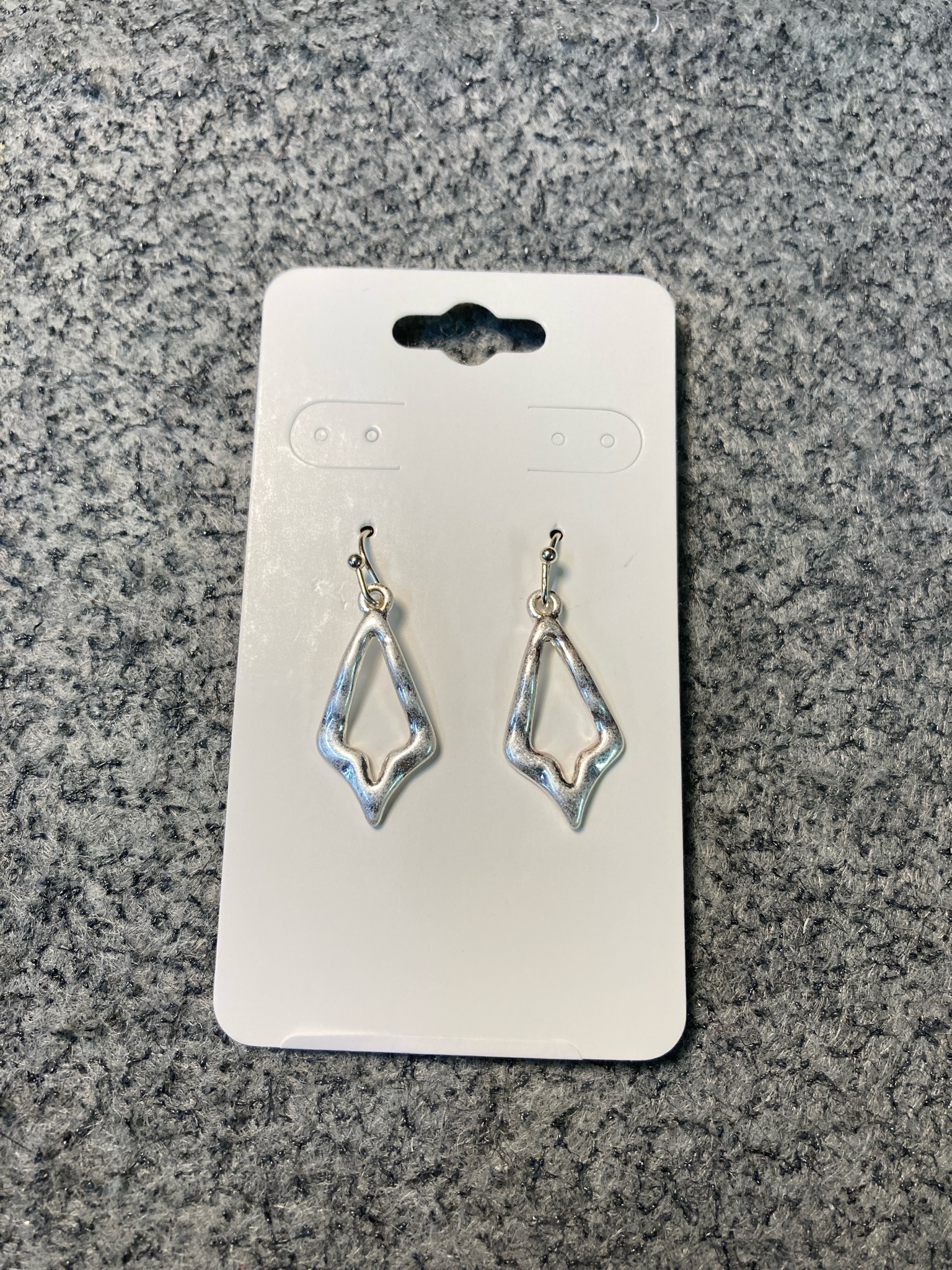Silver Tone Geometric Drop Earrings