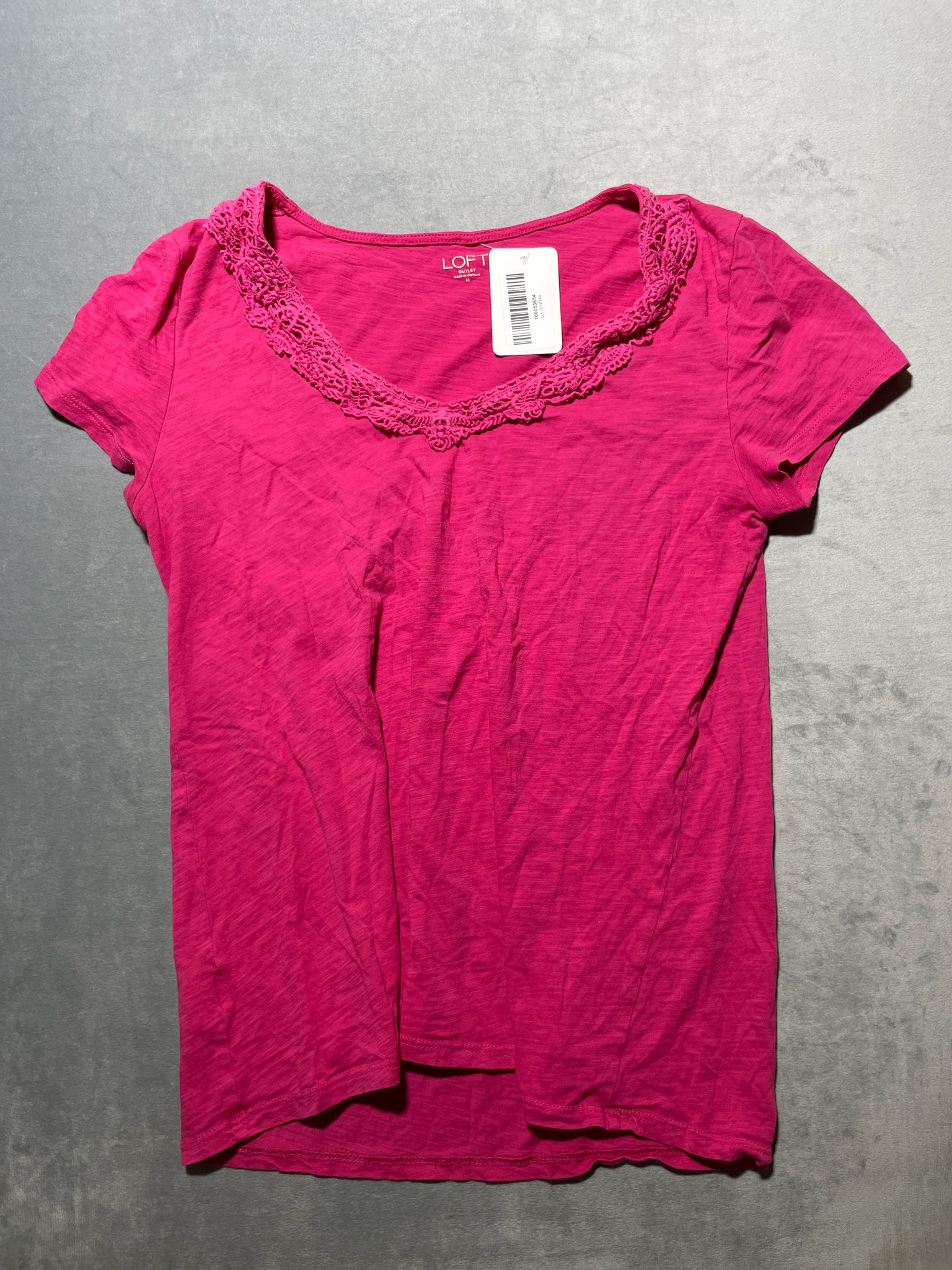 LOFT Outlet Fuchsia Cotton T-Shirt Size M