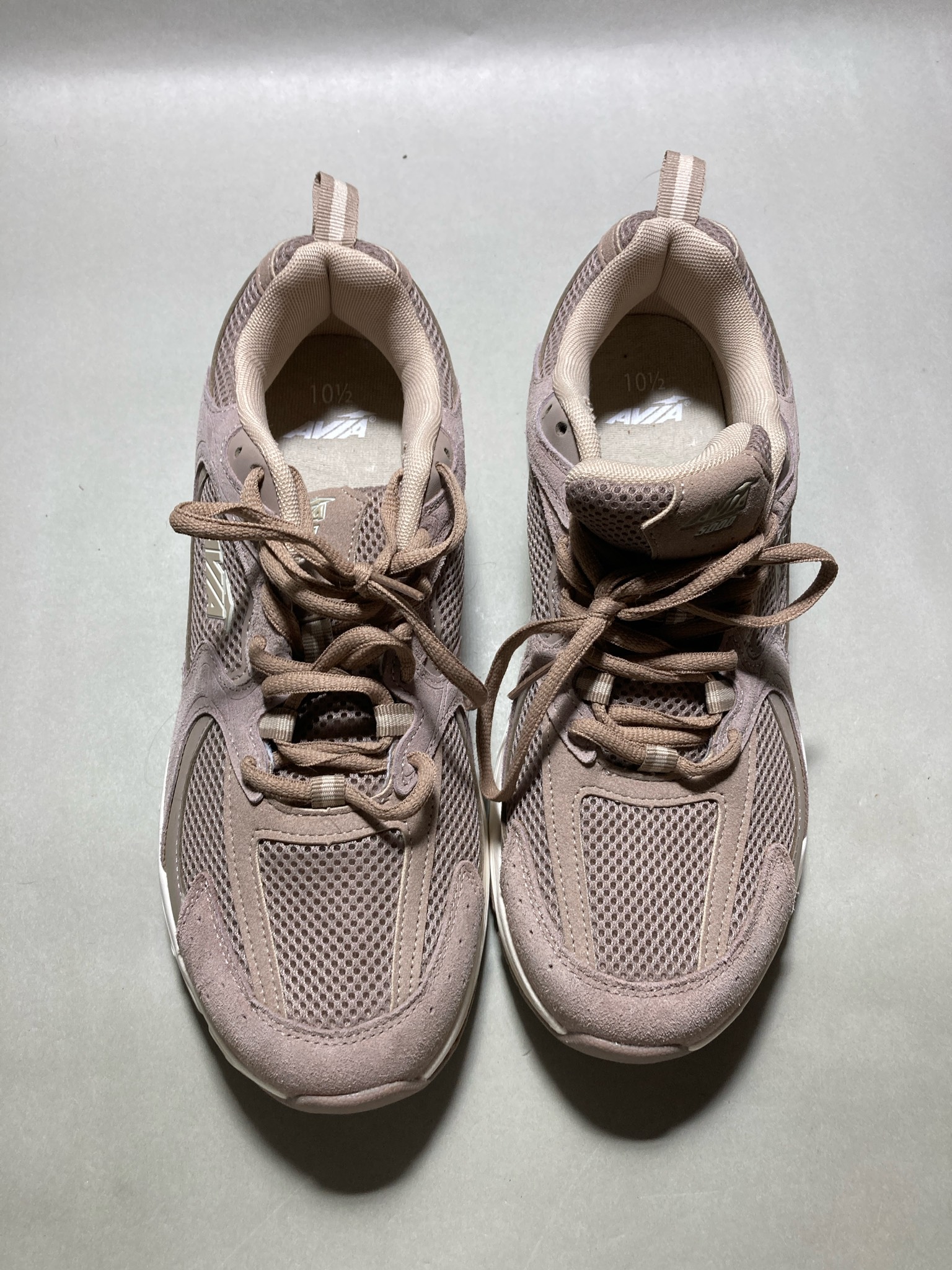 Avia Taupe Mesh Suede-Like Sneakers Size 10½