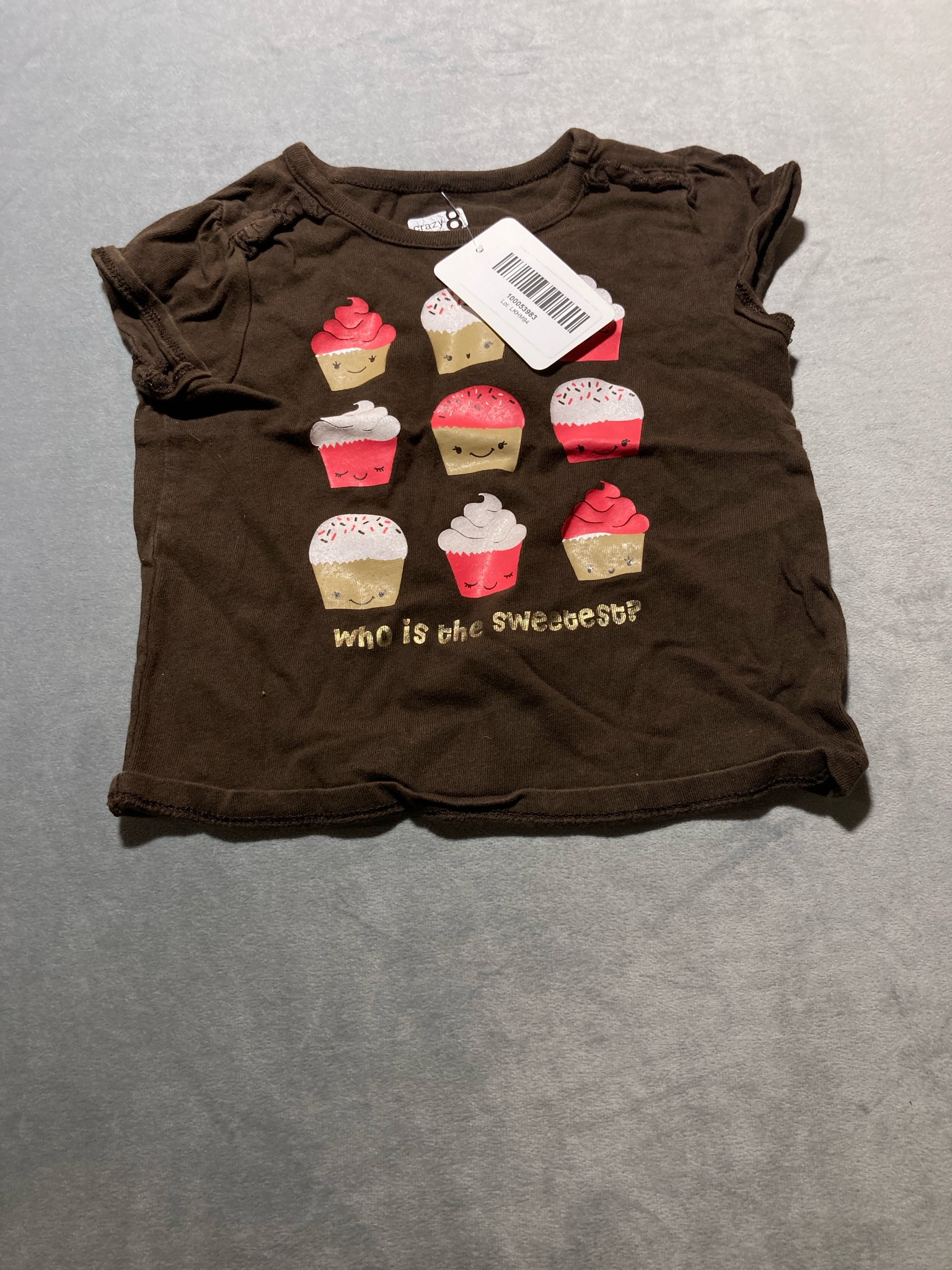 Crazy 8 Brown Cotton graphic shirt size 2