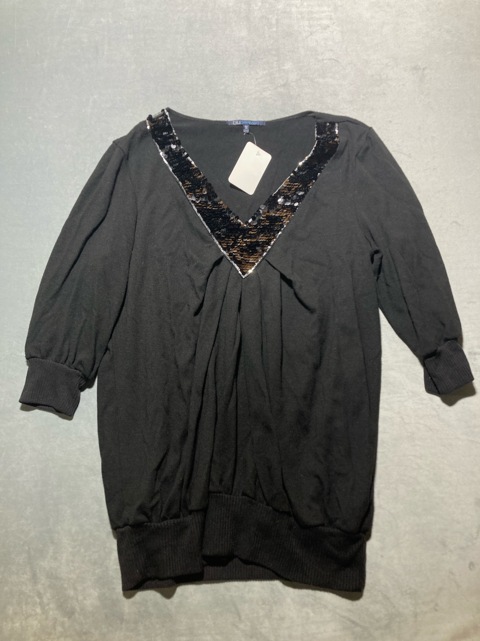 bluheaven Black Knit Tunic Sweater Size 1X