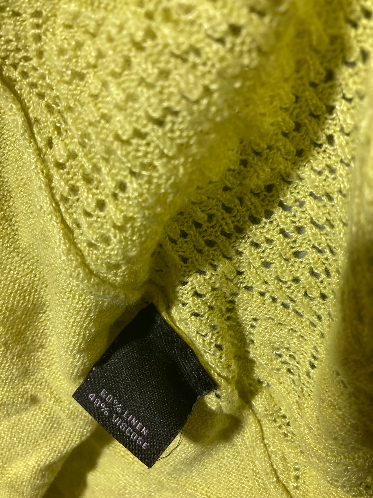 Investments Yellow Linen Viscose Duster Cardigan Size XL