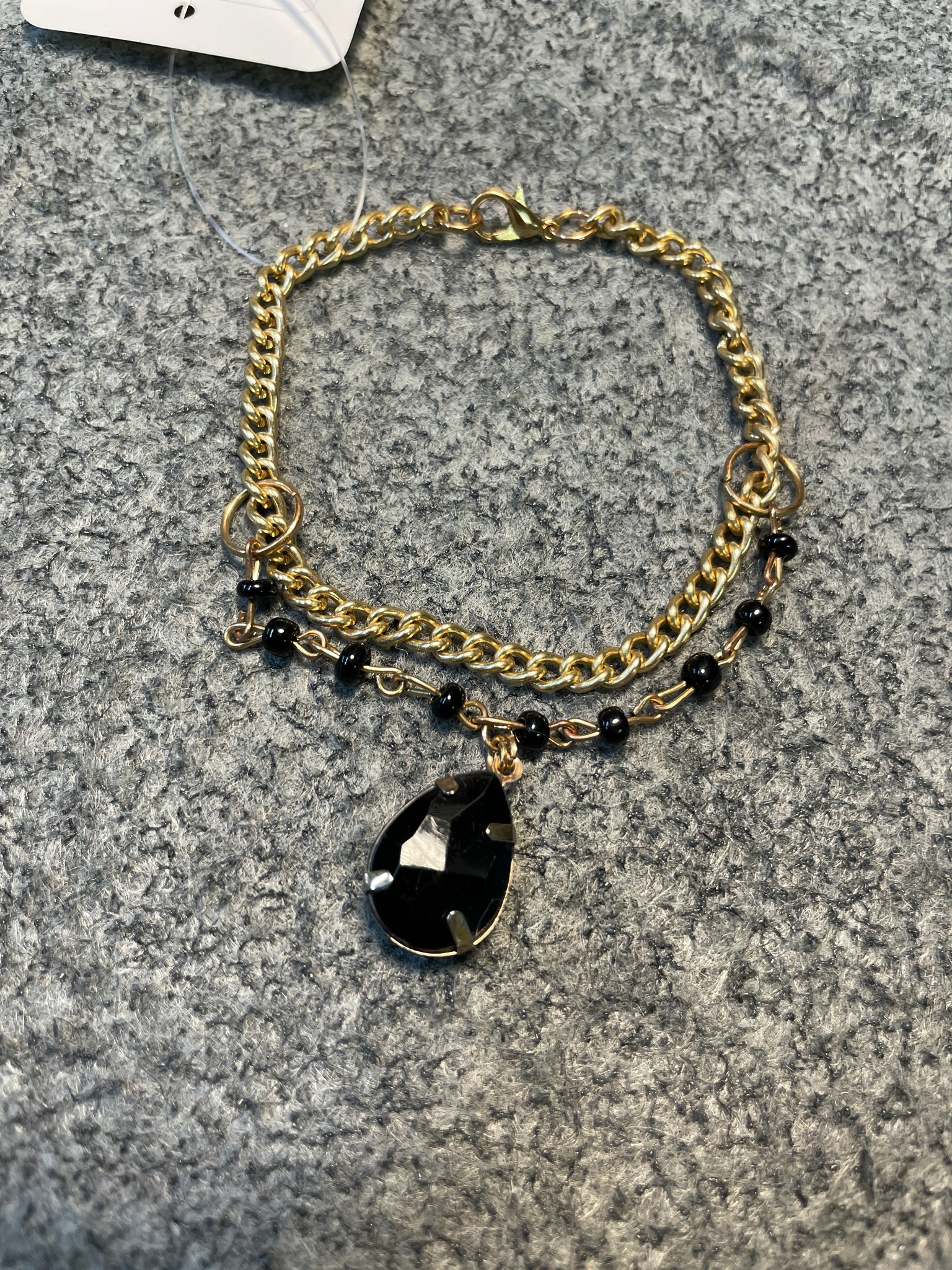 Gold Tone Layered Pendant Bracelet