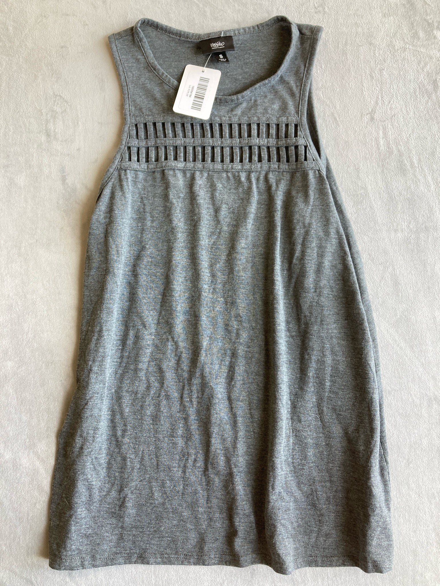 Heather Gray Knit Jersey Tank Top Size S
