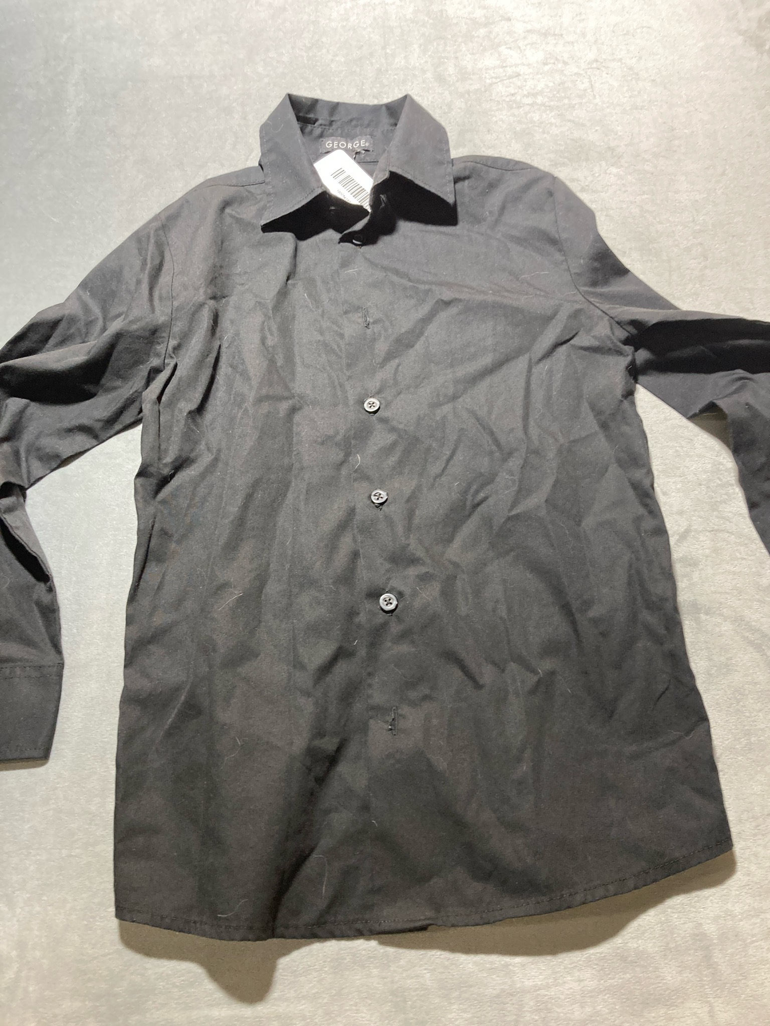 George Black Twill Long-Sleeve Button-Up Shirt size 10