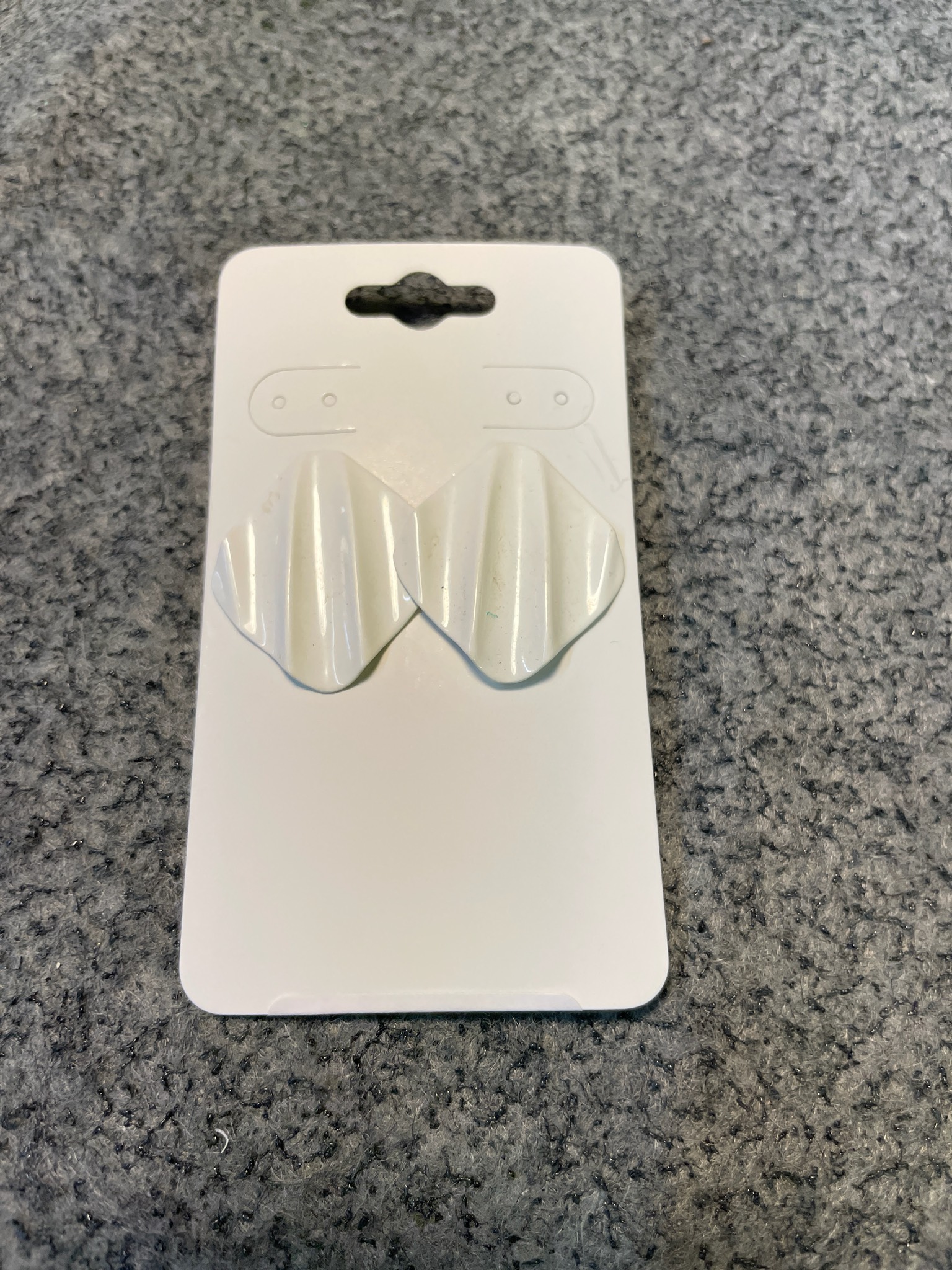 White Wavy Stud Earrings