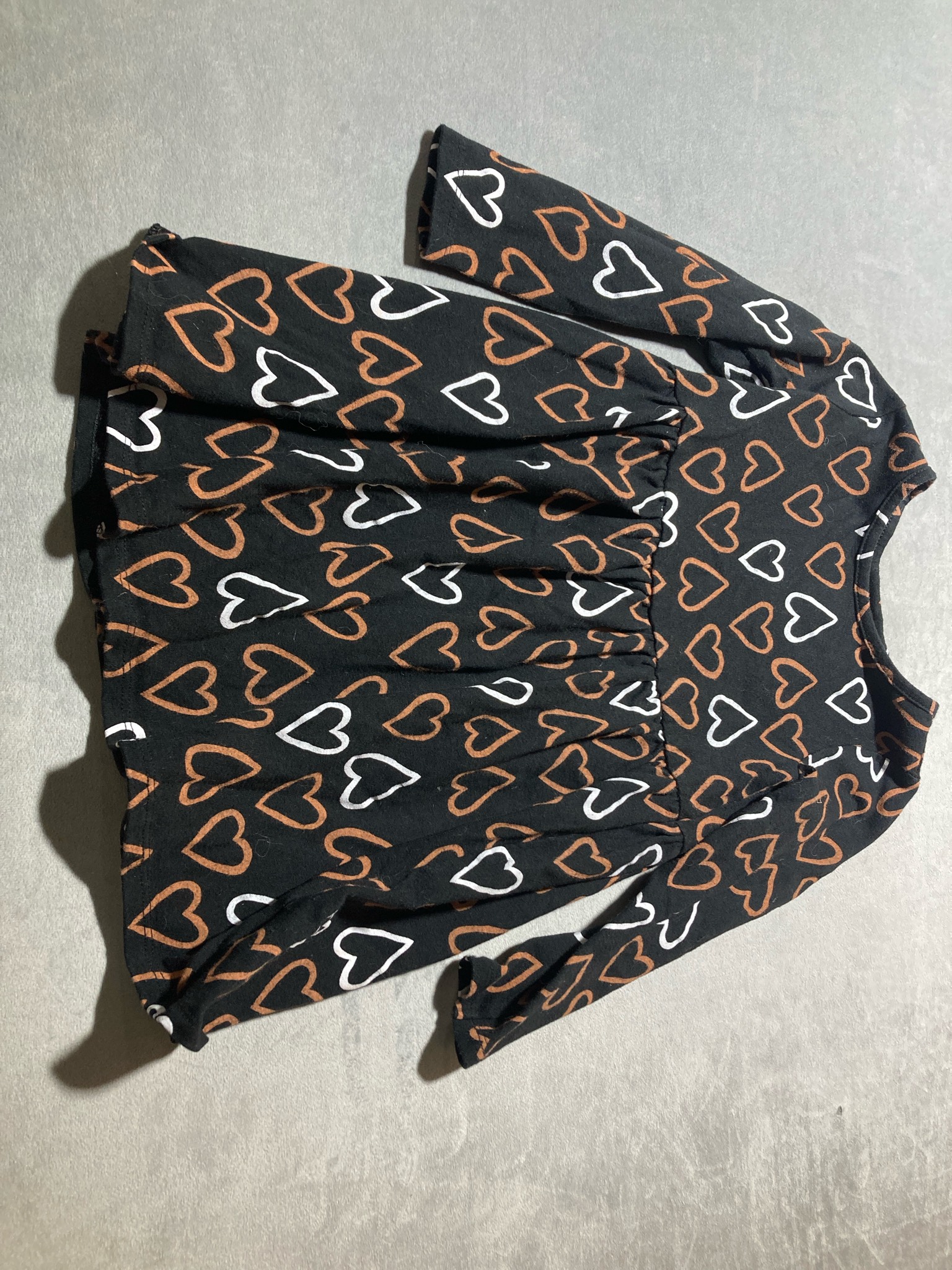 Cat & Jack Black Heart Print Cotton-Blend Dress Size 5T