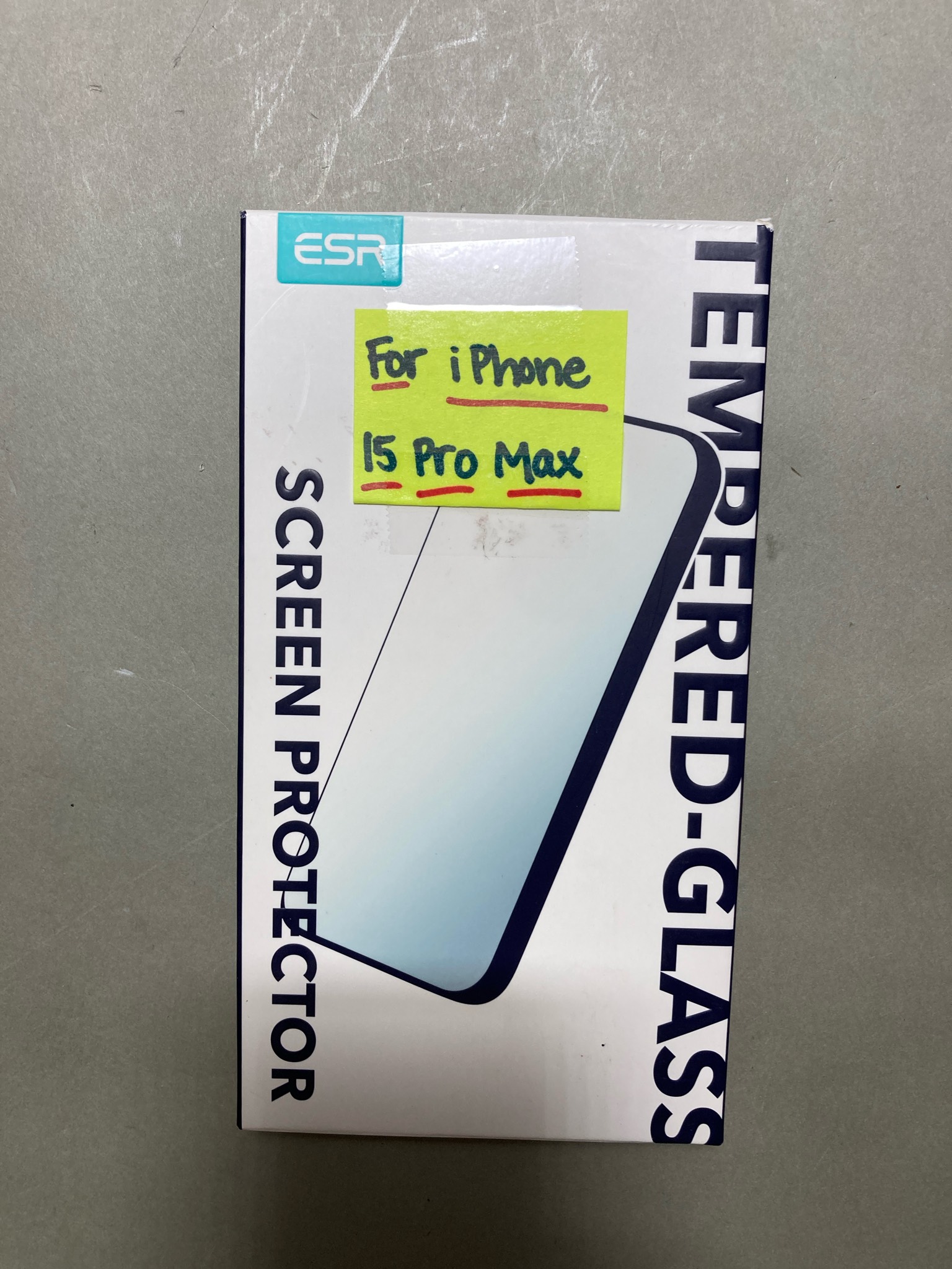ESR White Tempered-Glass Screen Protector Size iPhone 15 Pro Max