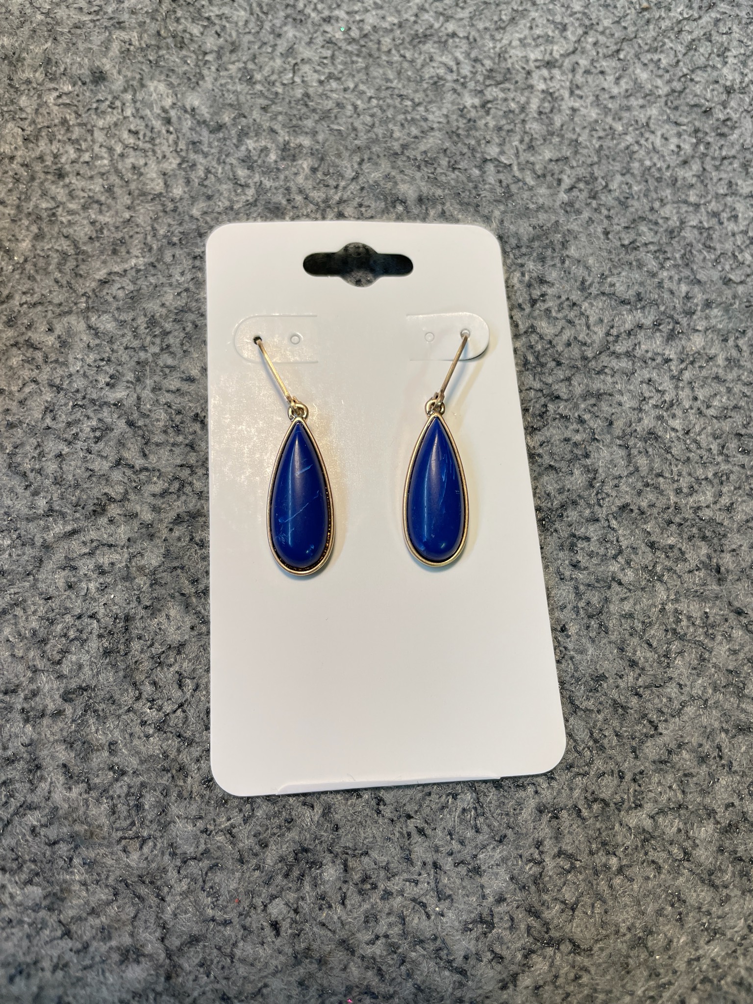 Blue Teardrop Dangle Earrings