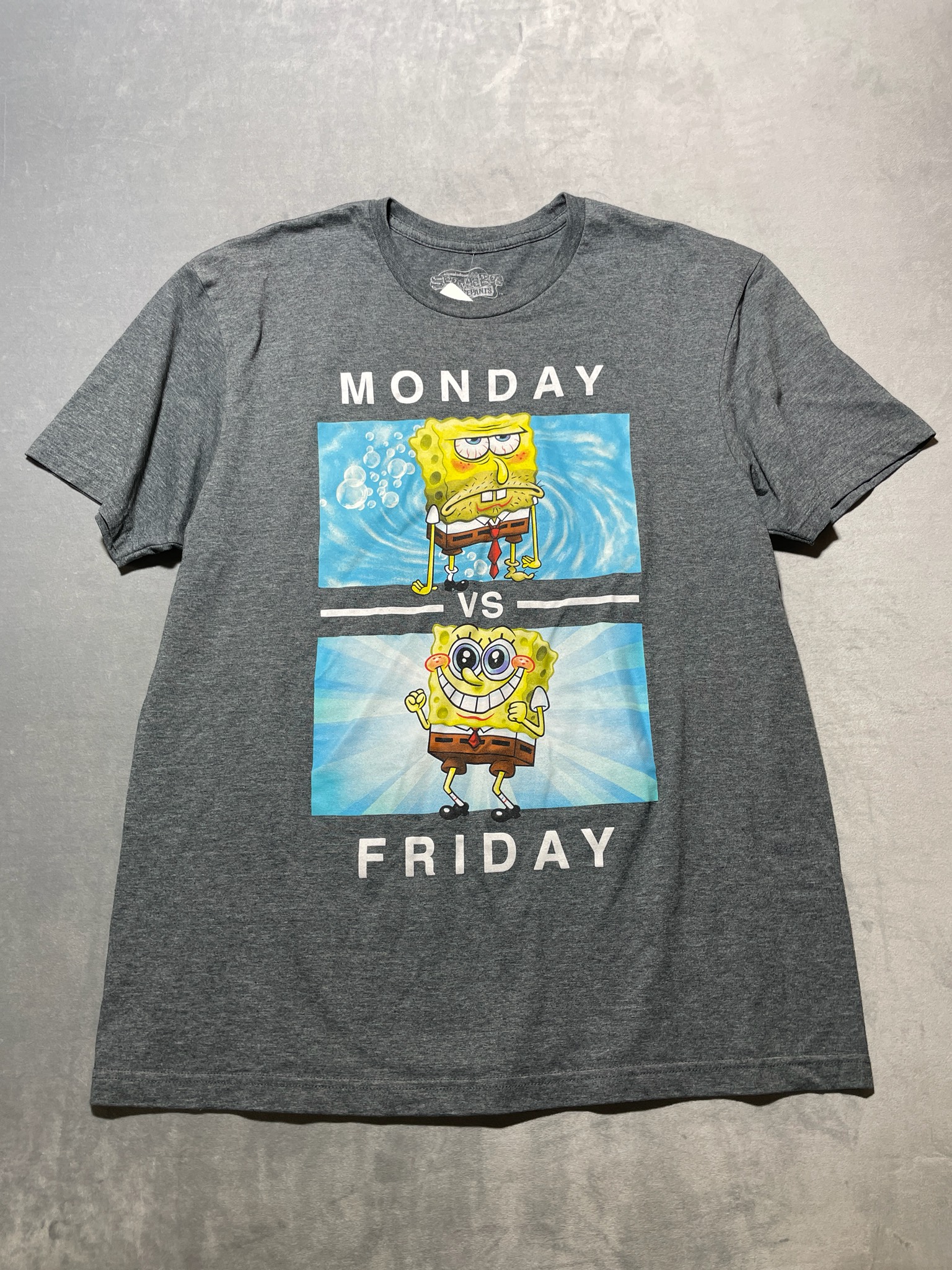SpongeBob SquarePants gray polyester blend graphic shirt size large