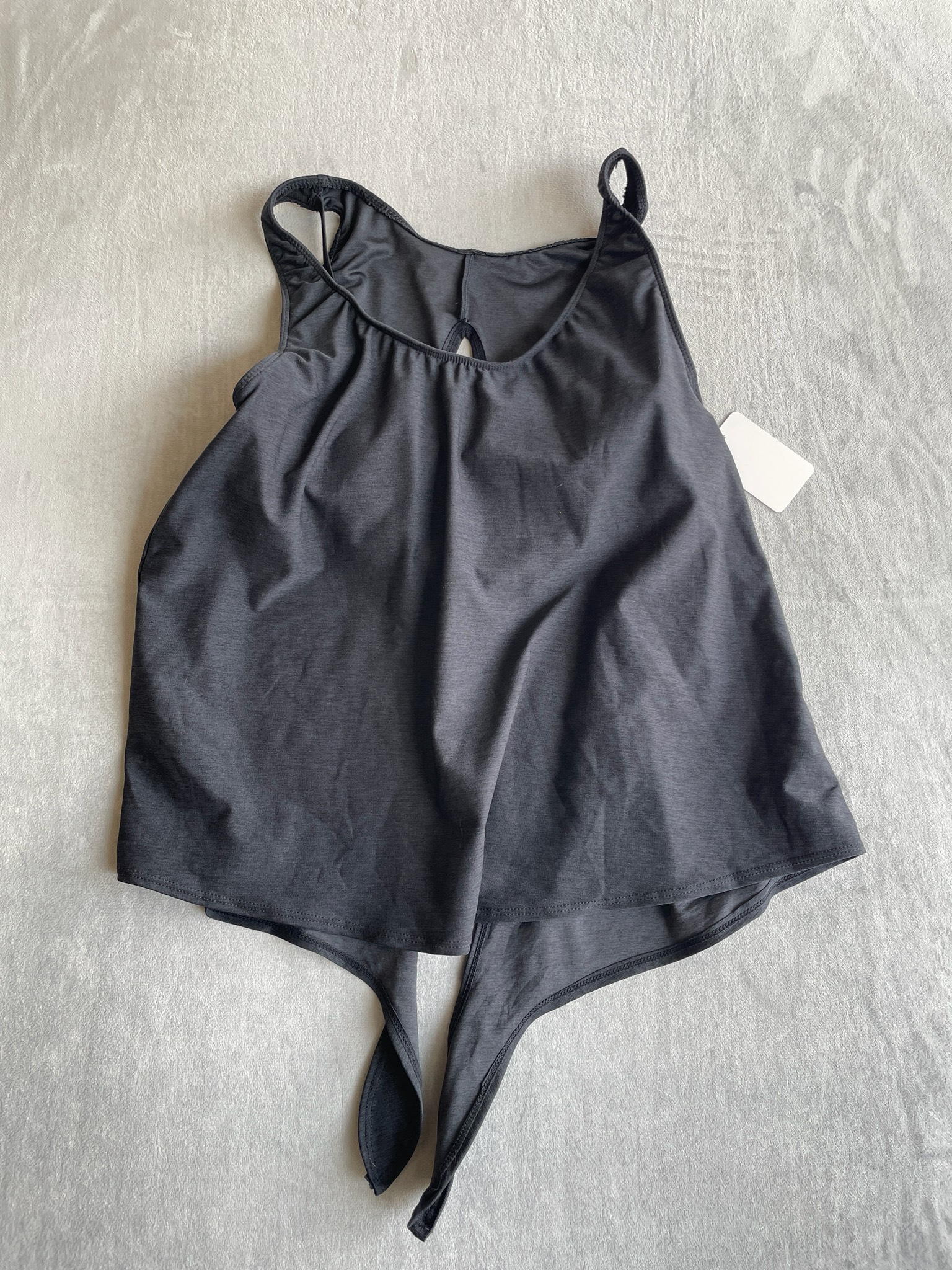 Kona Sol Black Stretch Synthetic One-Piece Swimsuit Size L