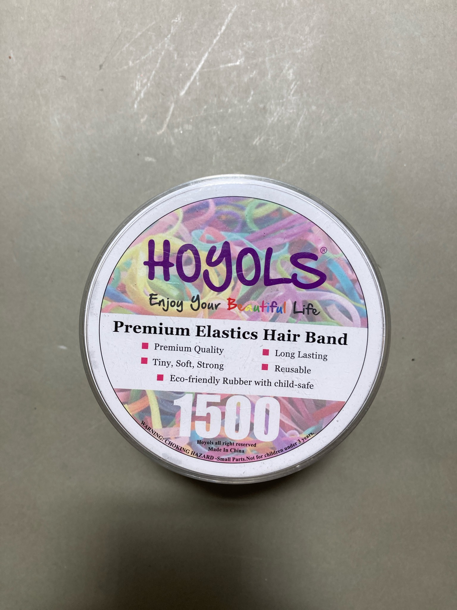HOYOLS Clear Bulk Hair Elastics Size 1500 pieces