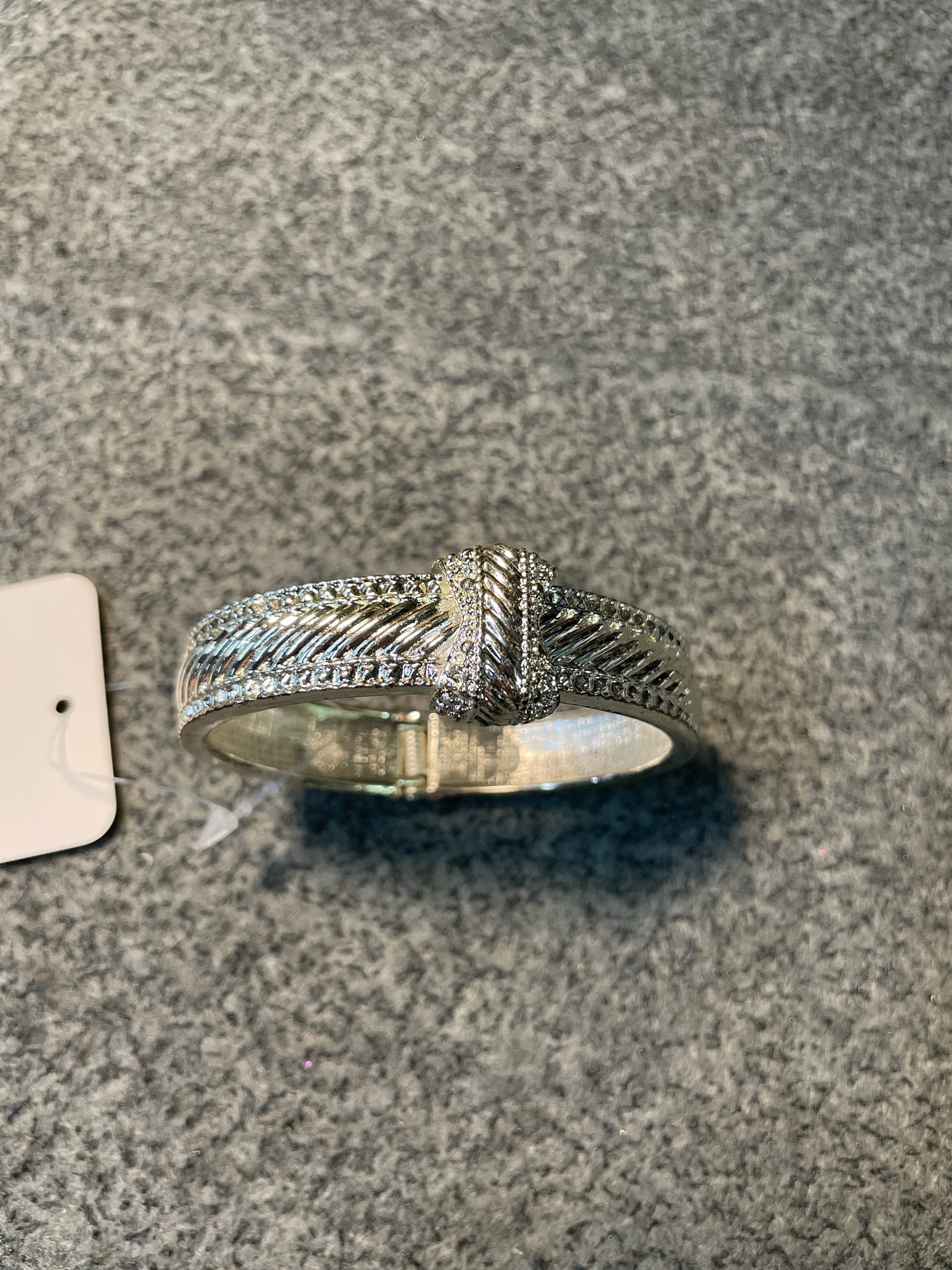 Silver Tone Rope Knot Bangle