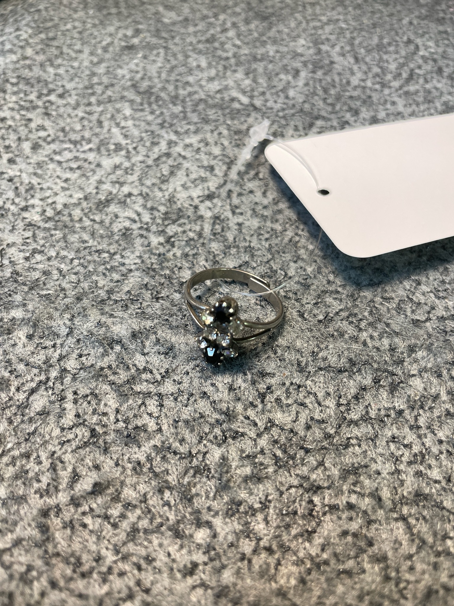 Silver Tone Cluster Ring