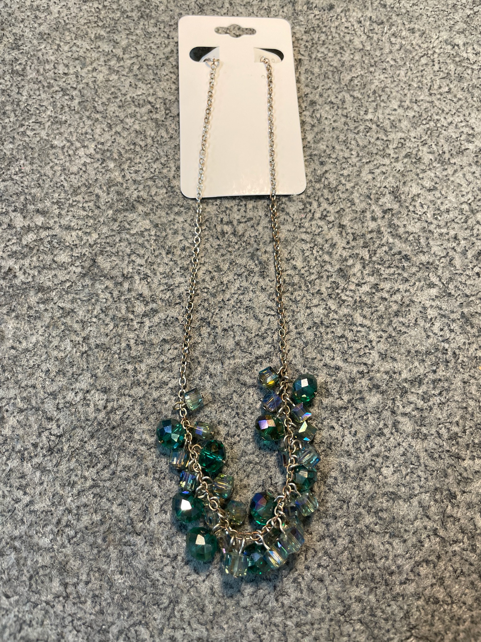 Green Clustered Bead Necklace