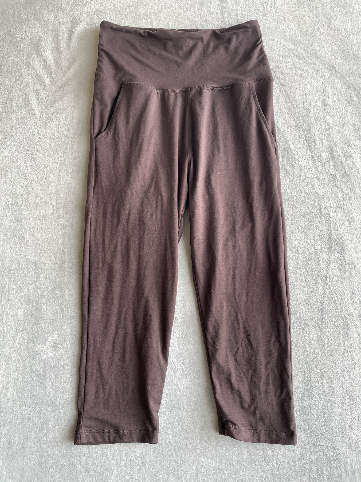 Dark Brown Polyester-Spandex Leggings Size Small-Medium