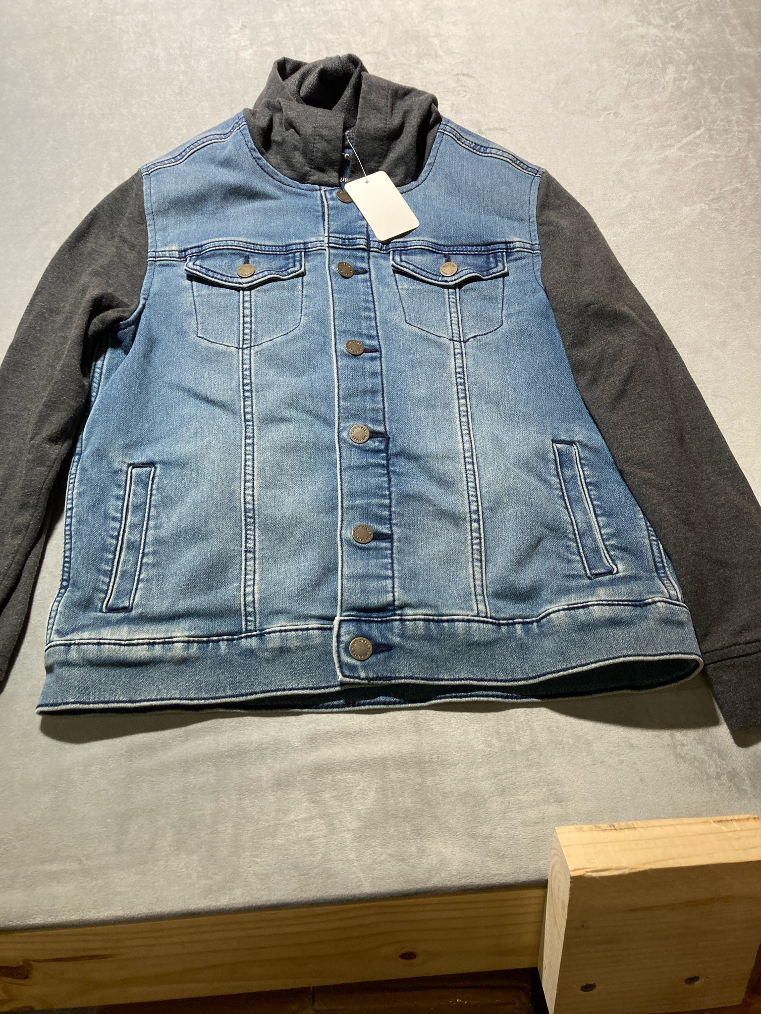 Art Class Blue Denim Hooded Jacket Size L (12/14)