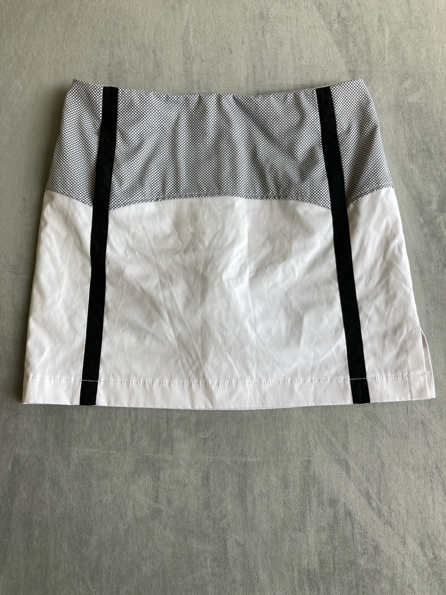 Annika White Patterned Polyester-Blend Skirt Size US 10