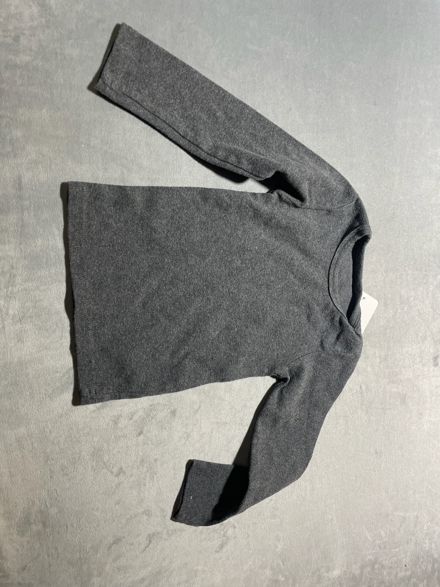 Charcoal Brushed Knit Long Sleeve Top