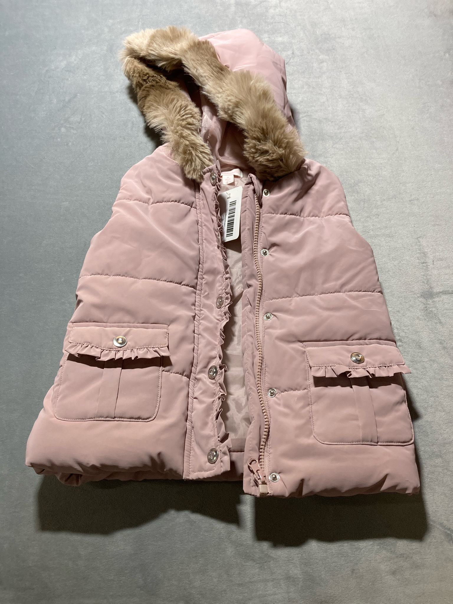 Nannette Light Pink Synthetic Quilted Vest Size Size 6