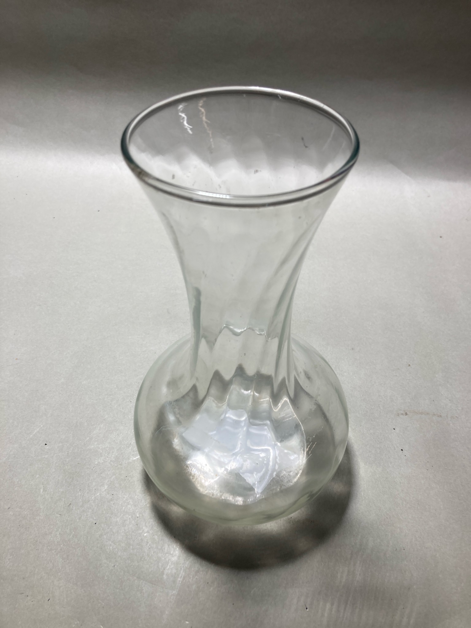 Clear Twisted Glass Vase