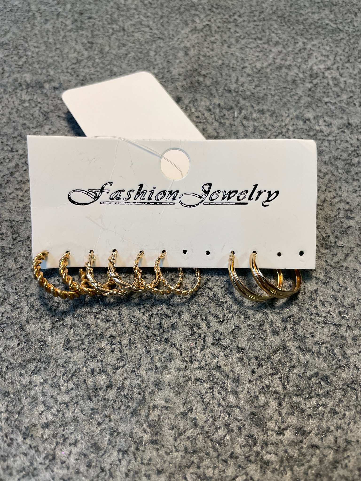 Fashion Jewelry Gold Tone Hoop Earring Set