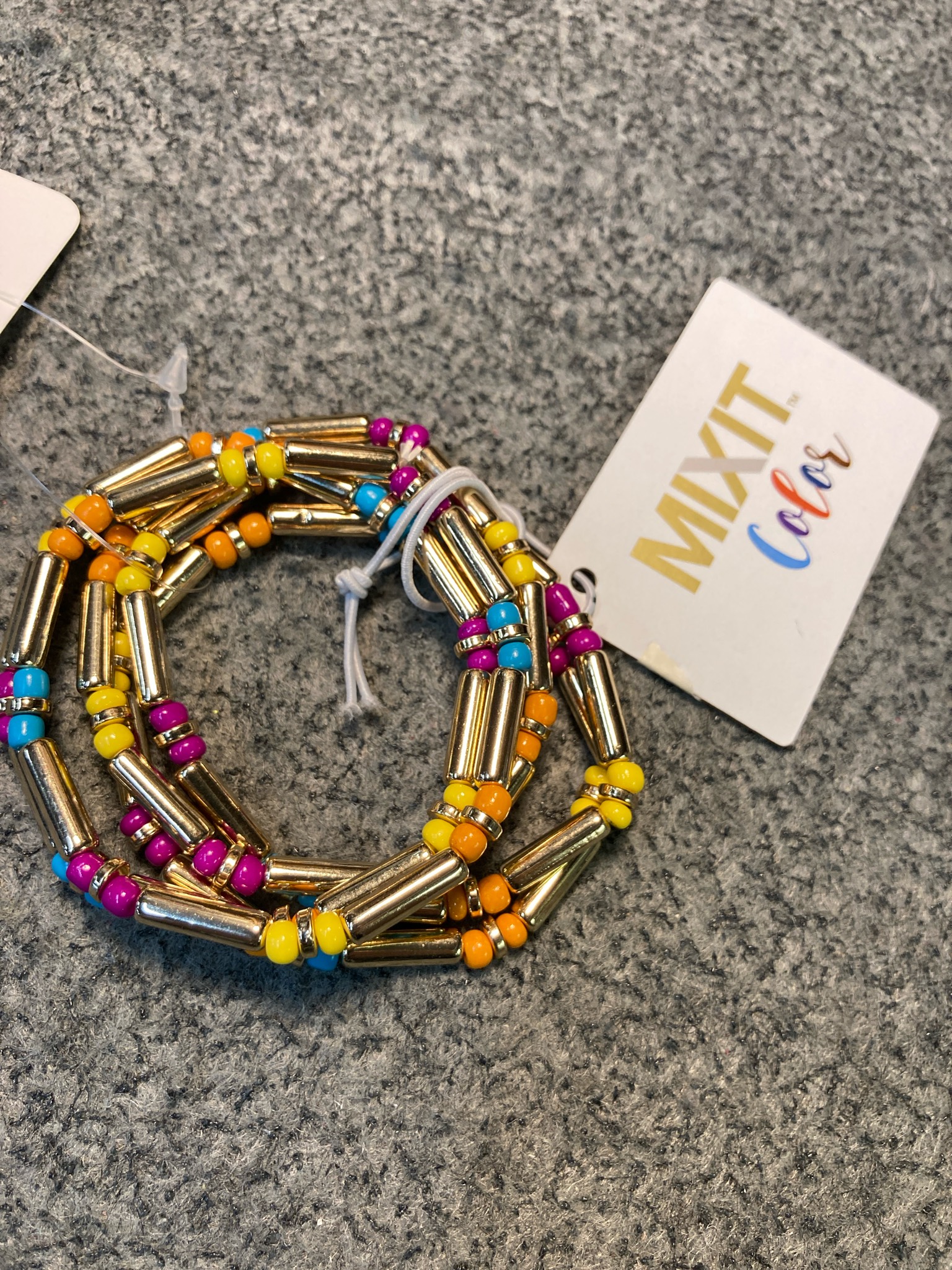 MIXIT Gold Tone Multicolor Beaded Bracelet