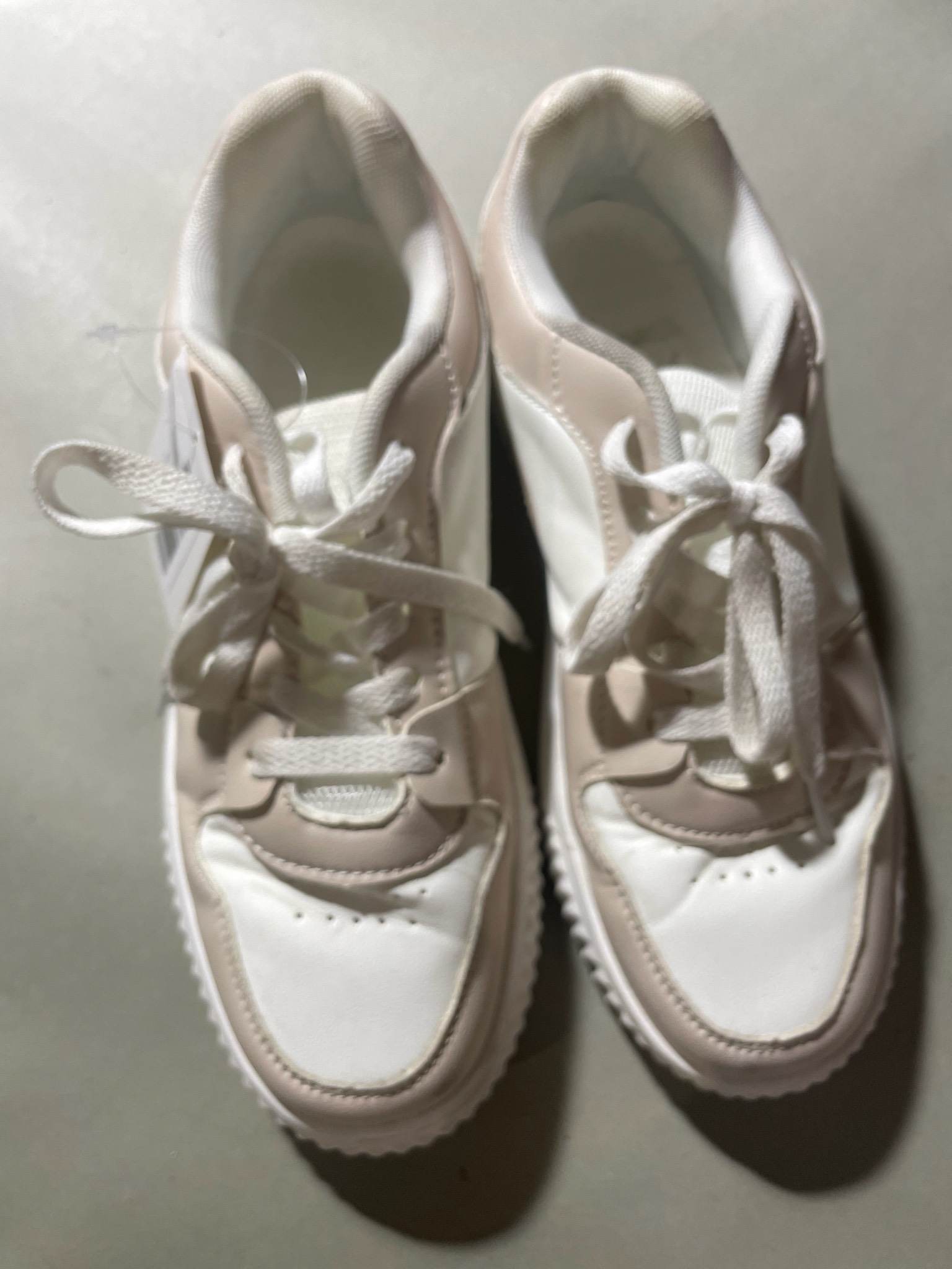 White Low-Top Lace-Up Sneakers