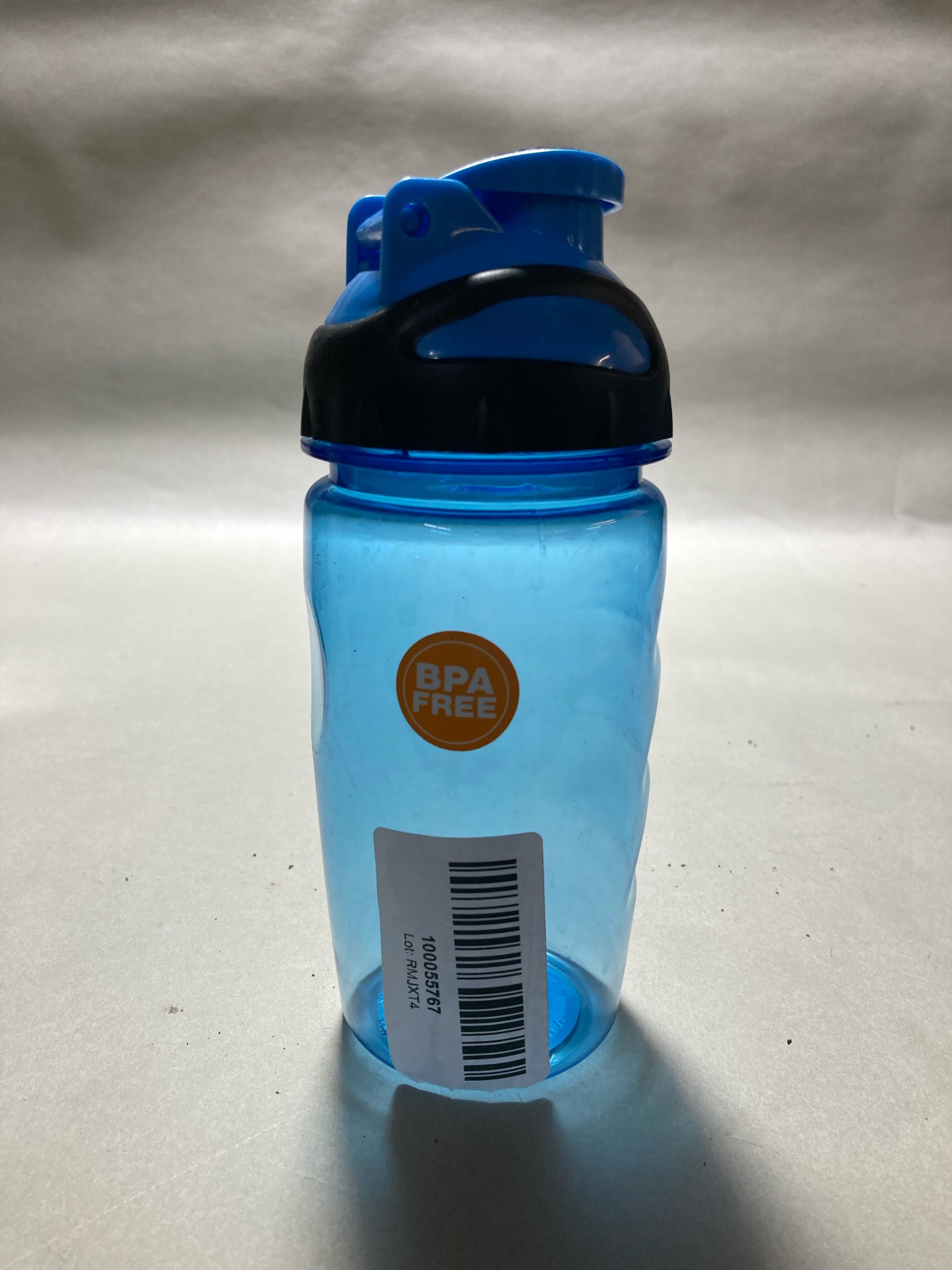 Blue Translucent Plastic Water Bottle