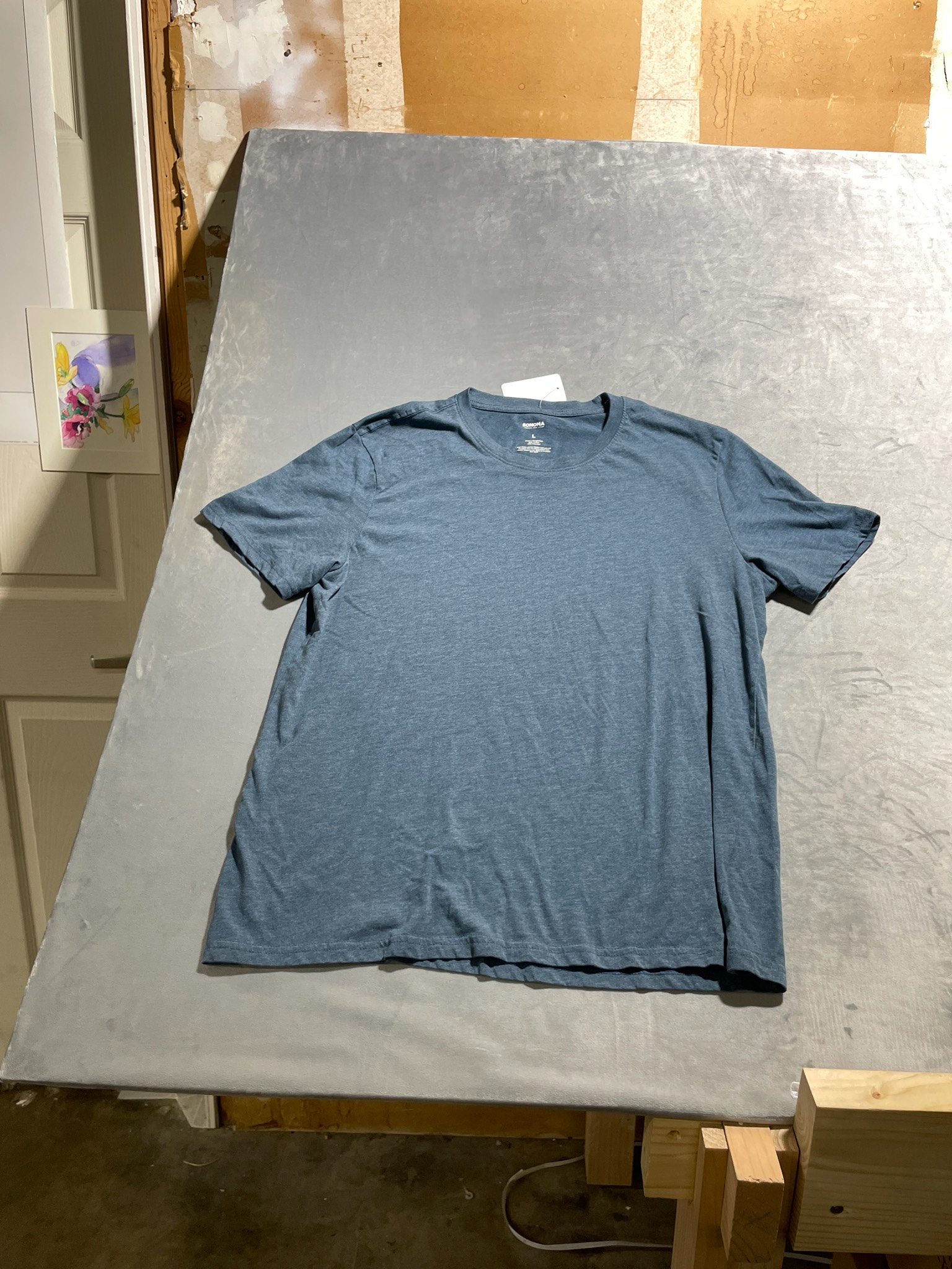 SONOMA Blue Heather Cotton Blend T-Shirt Size Large