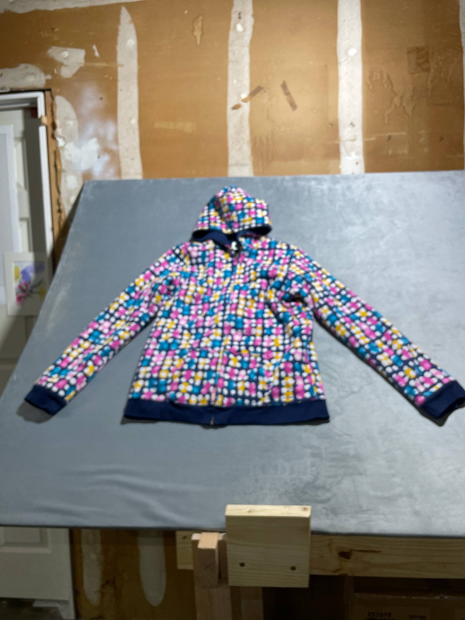 Navy Multicolor Knit Hoodie