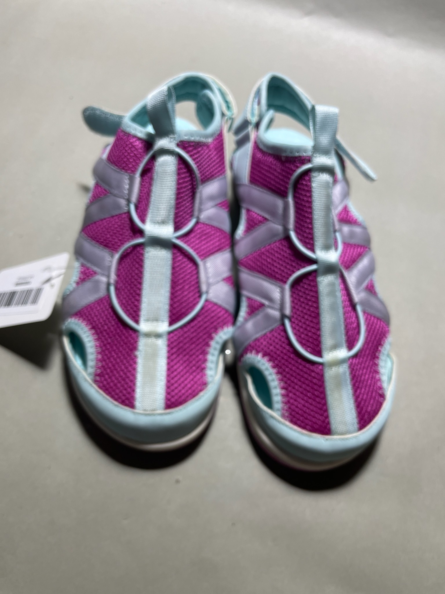 Lands end green and purple sandals size 6