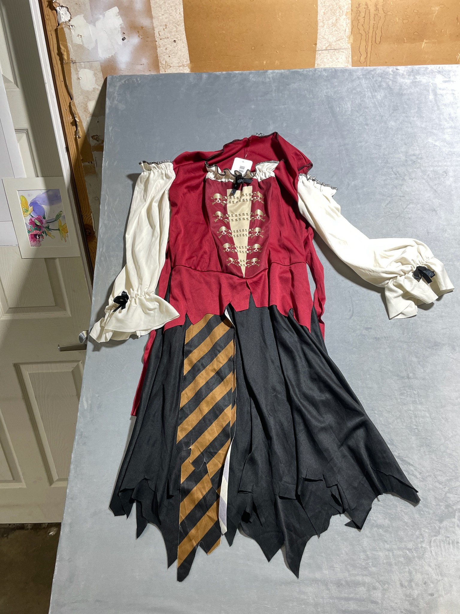 Red and Black Polyester Costume Dress