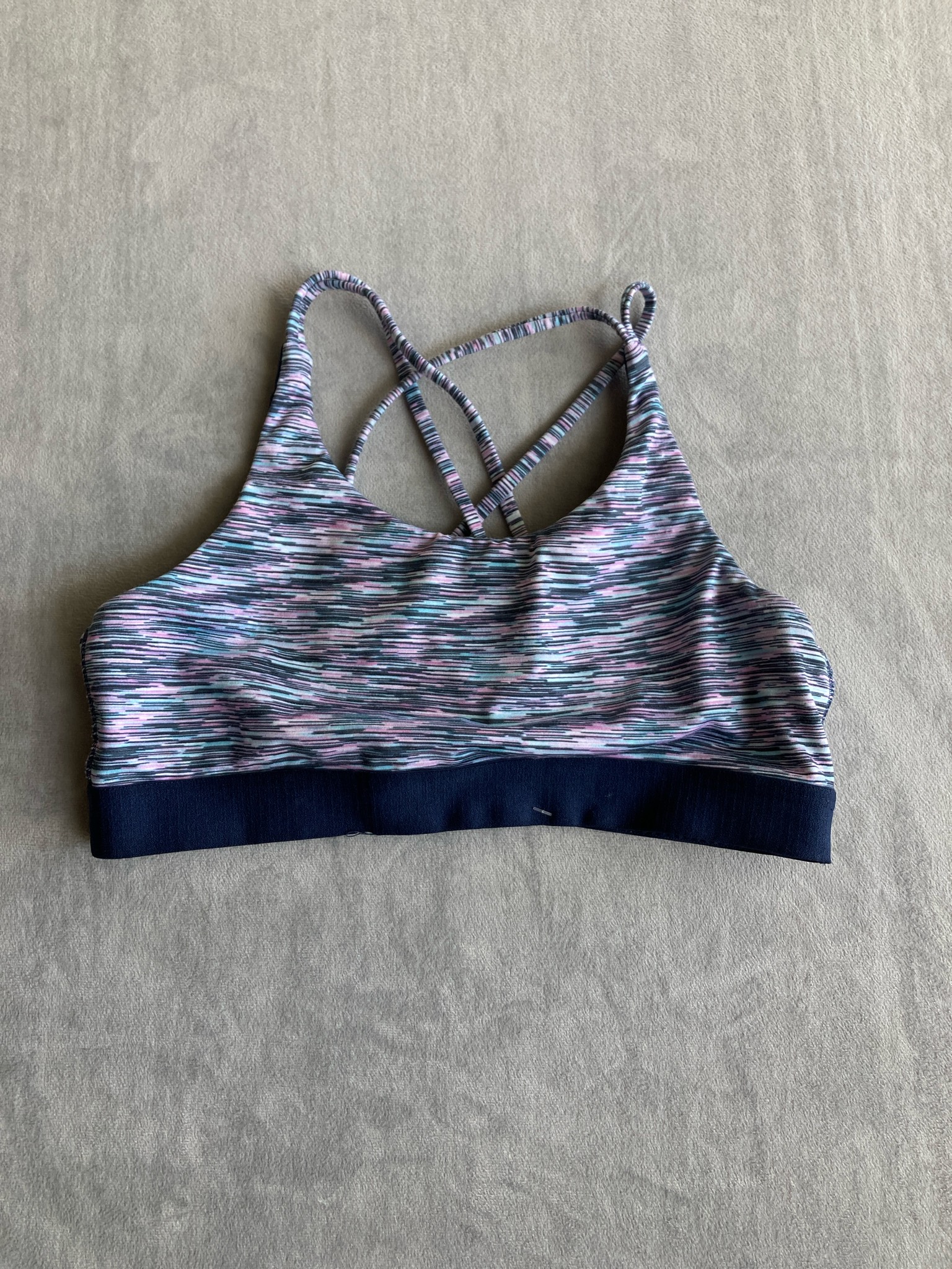 Athletic Works Multicolor Space-Dye Polyester-Spandex Sports Bra Size 34