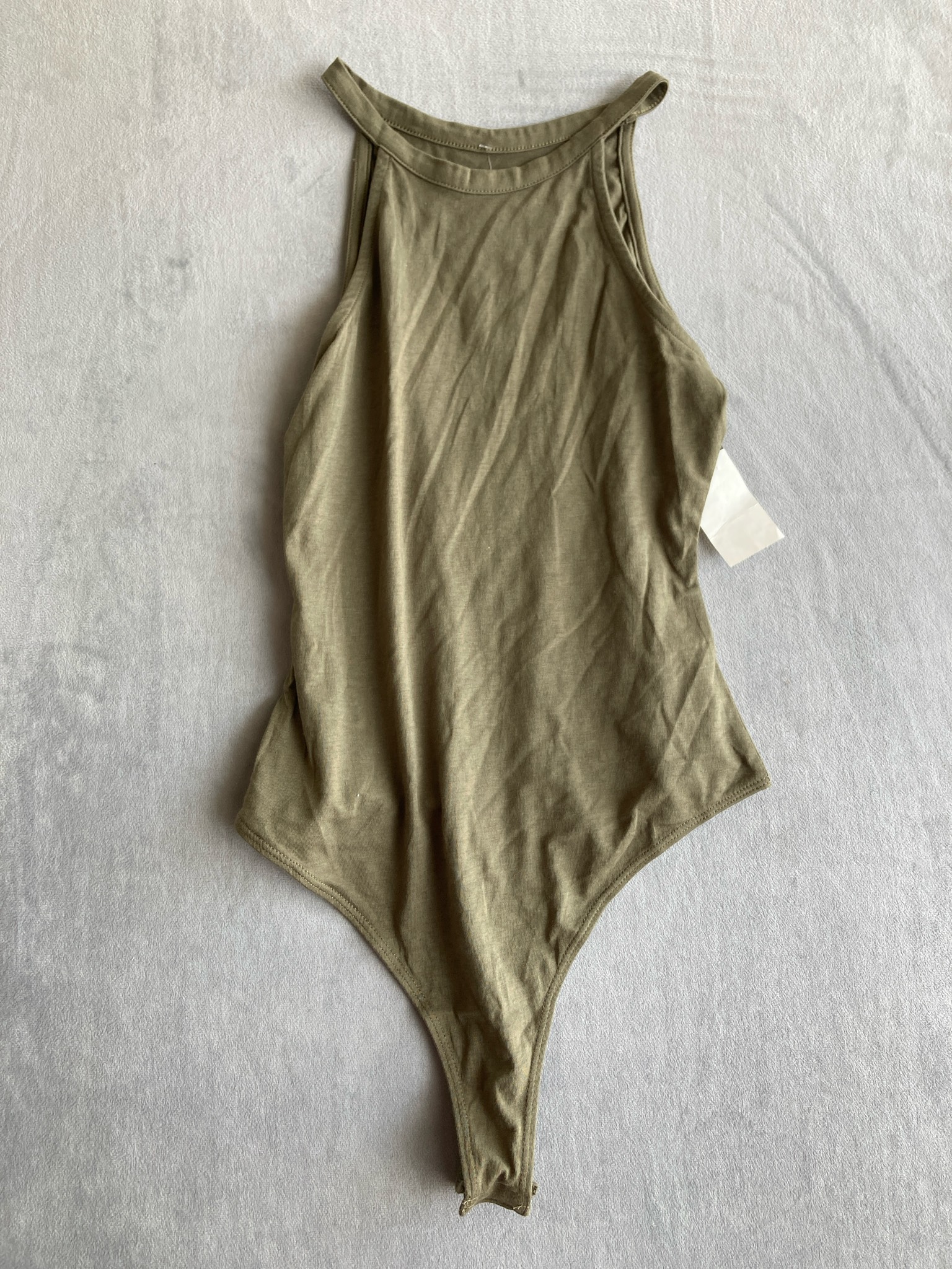 Aveto Olive Cotton-Blend Bodysuit Size Small