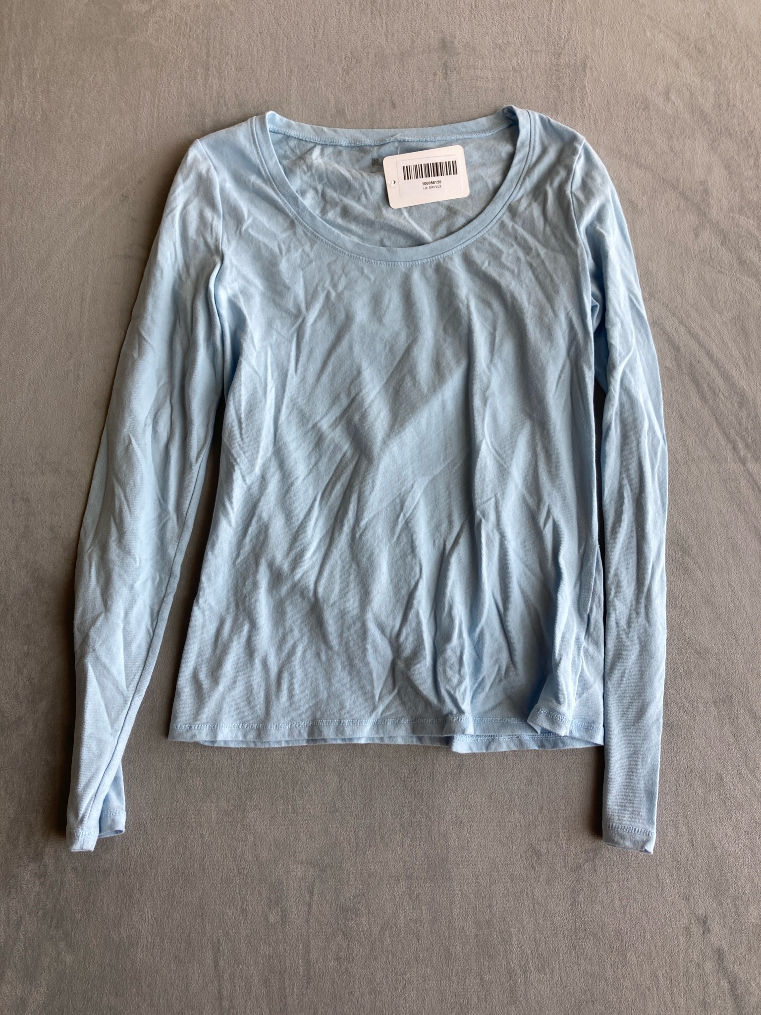 No Boundaries Light Blue Jersey Knit Long Sleeve Top Size S/M
