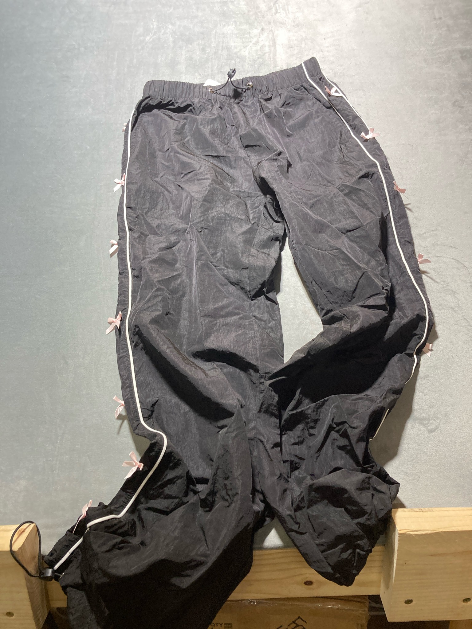 COCO & SHAY Black Nylon Lounge Pants Size M