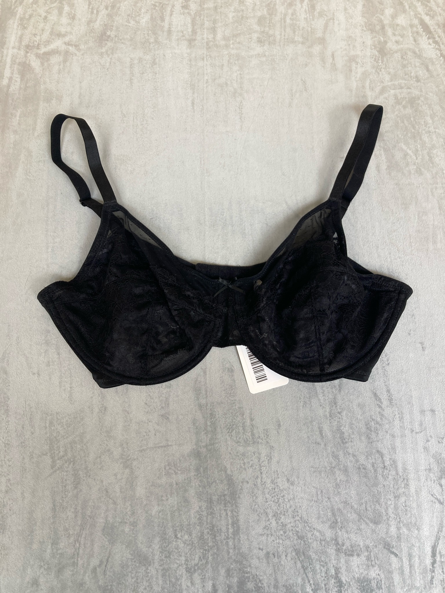 Black Lace Underwire Bra Size 38DDD